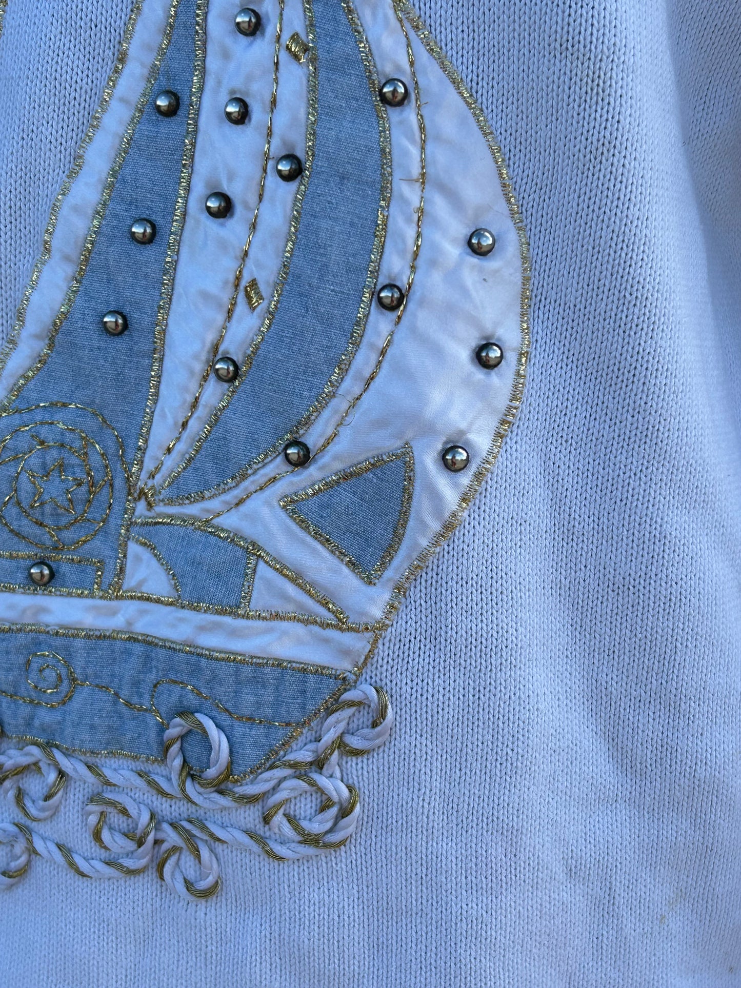 90s yacht white jumper uk 12-14