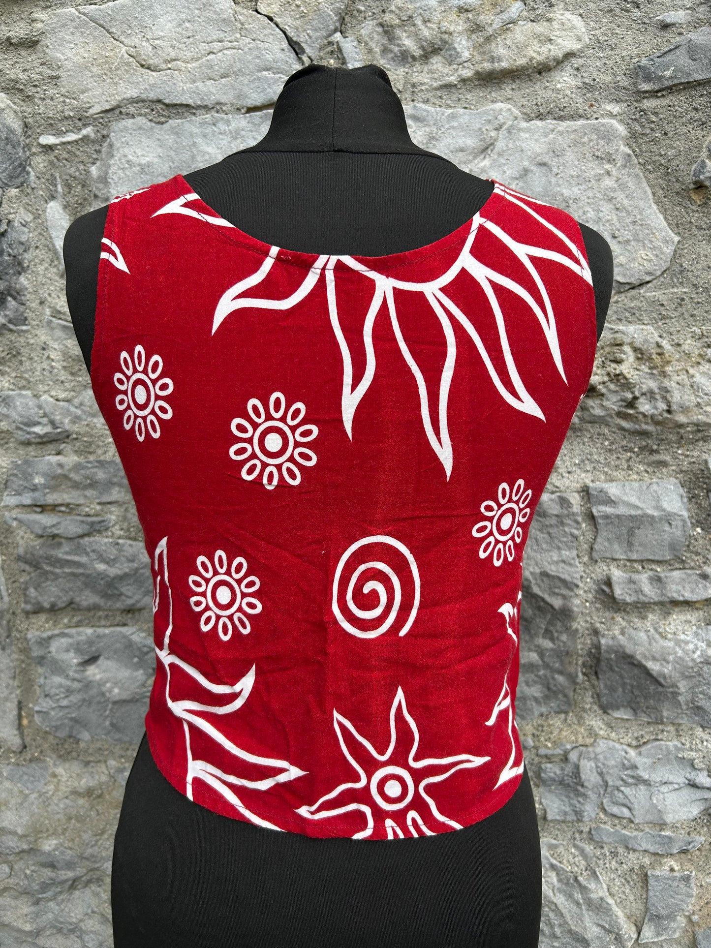 90s sun print red top uk 6
