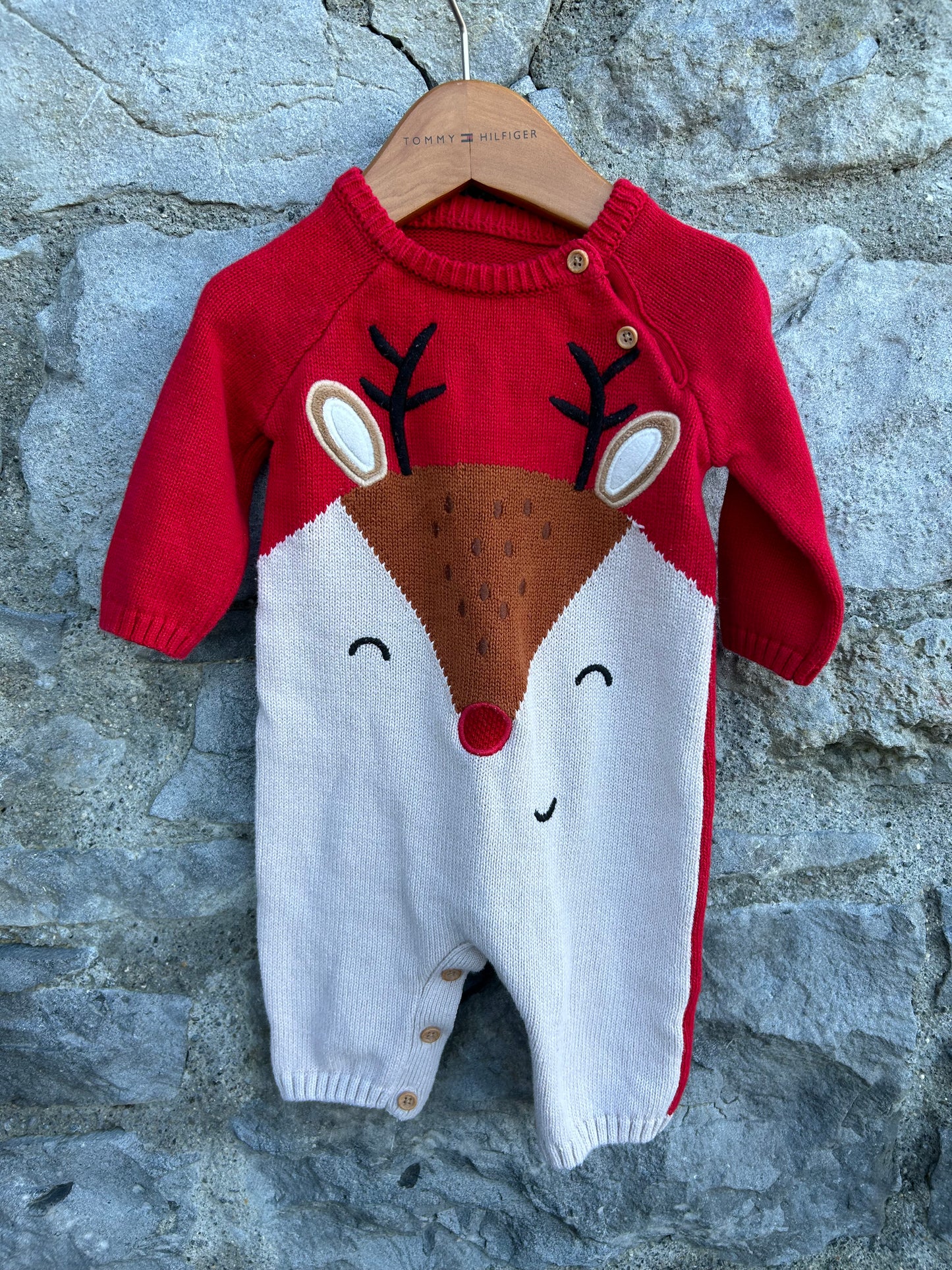 Reindeer red onesie 0-3m (56-62cm)