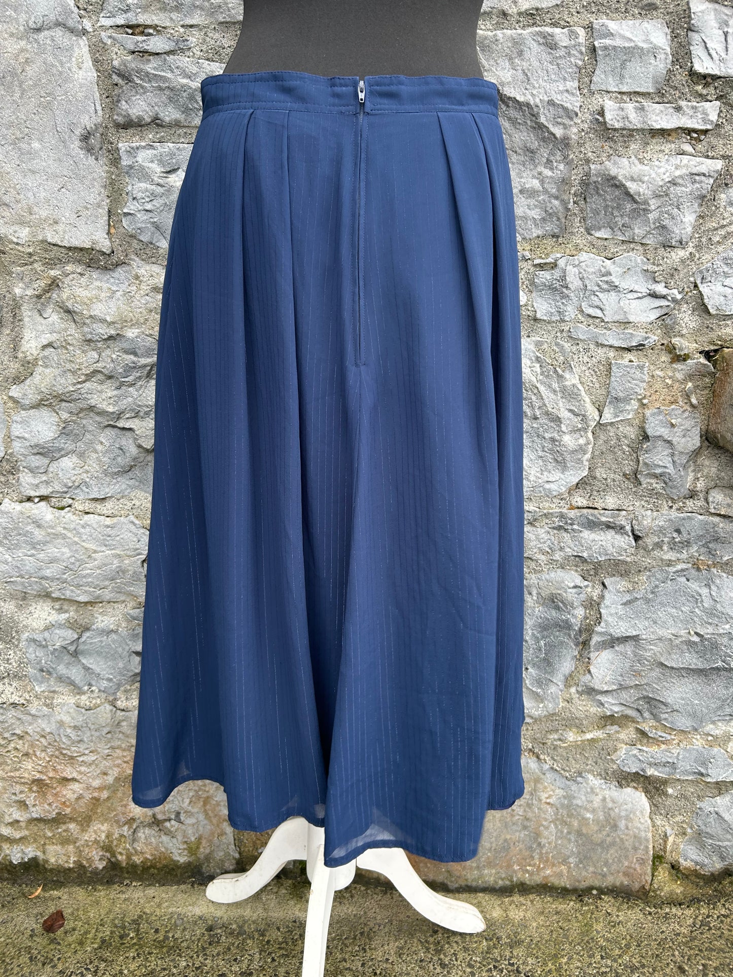 90s navy stripy skirt uk 12