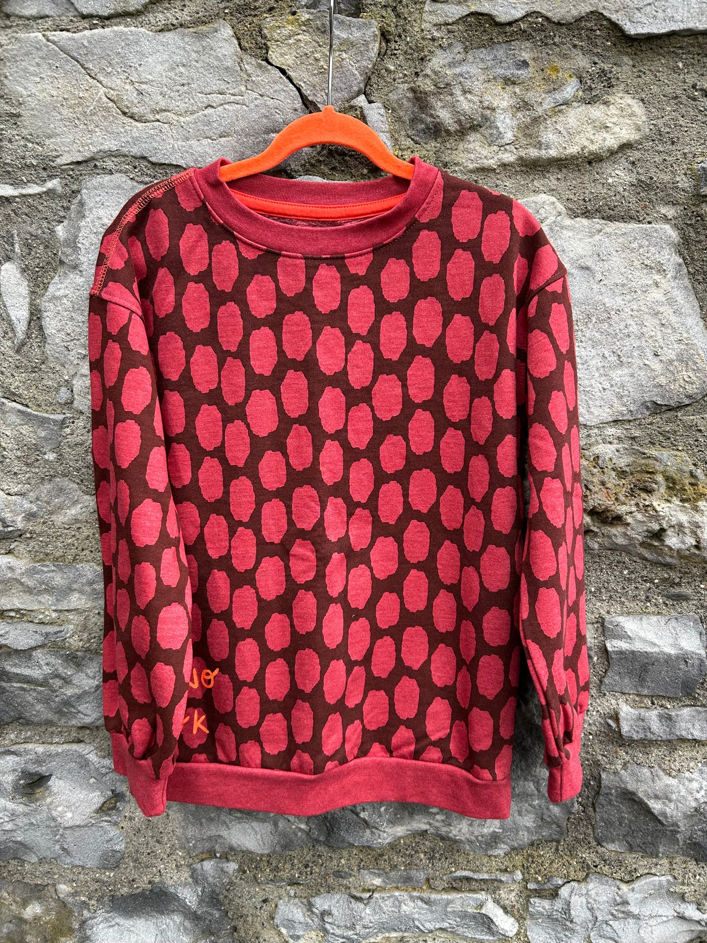 Maroon spotty sweatshirt 9-10y (134-140cm)