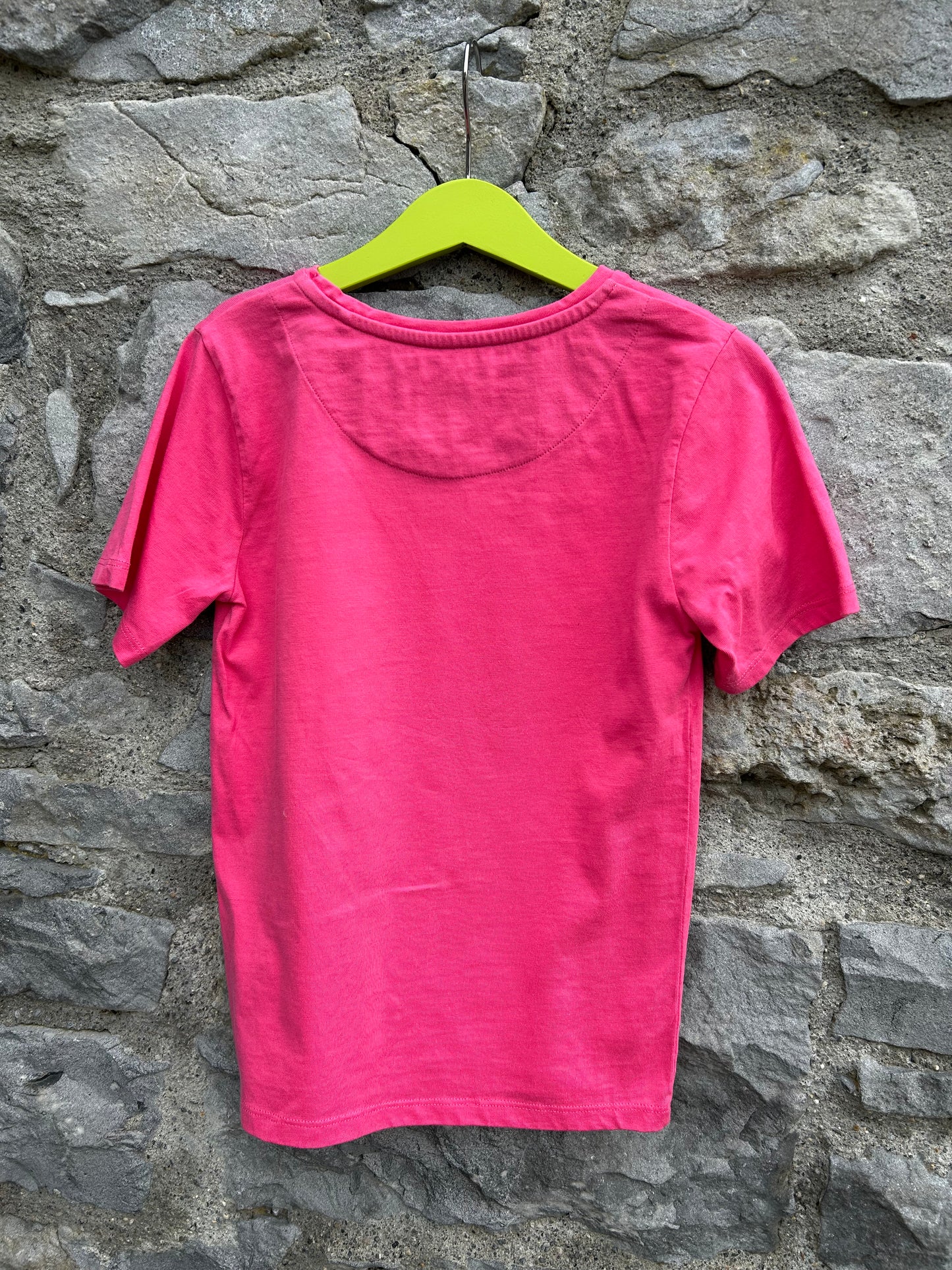 Flower campervan pink T-shirt 7-8y (146-152cm)