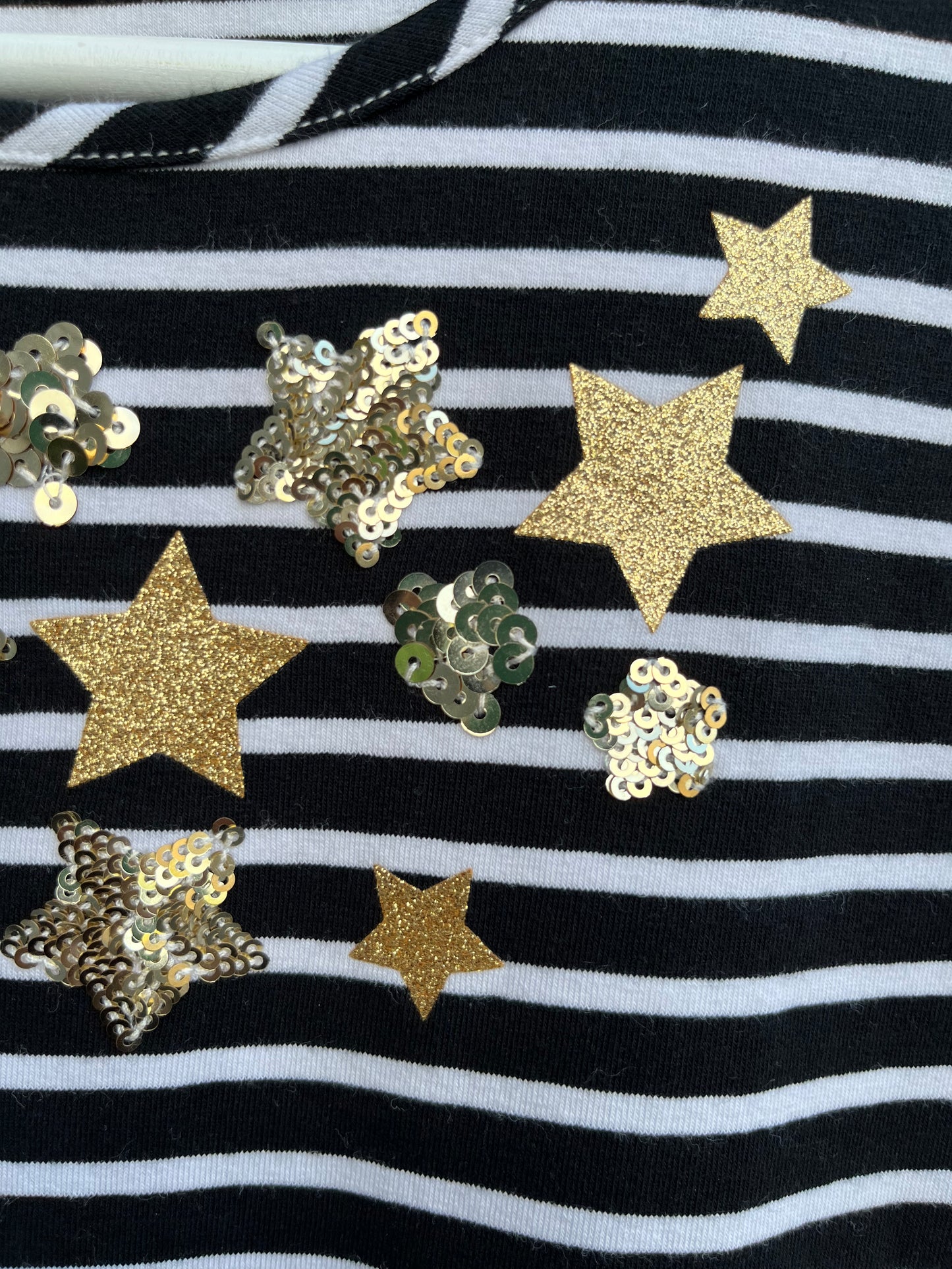 Black stripy stars dress 5y (110cm)