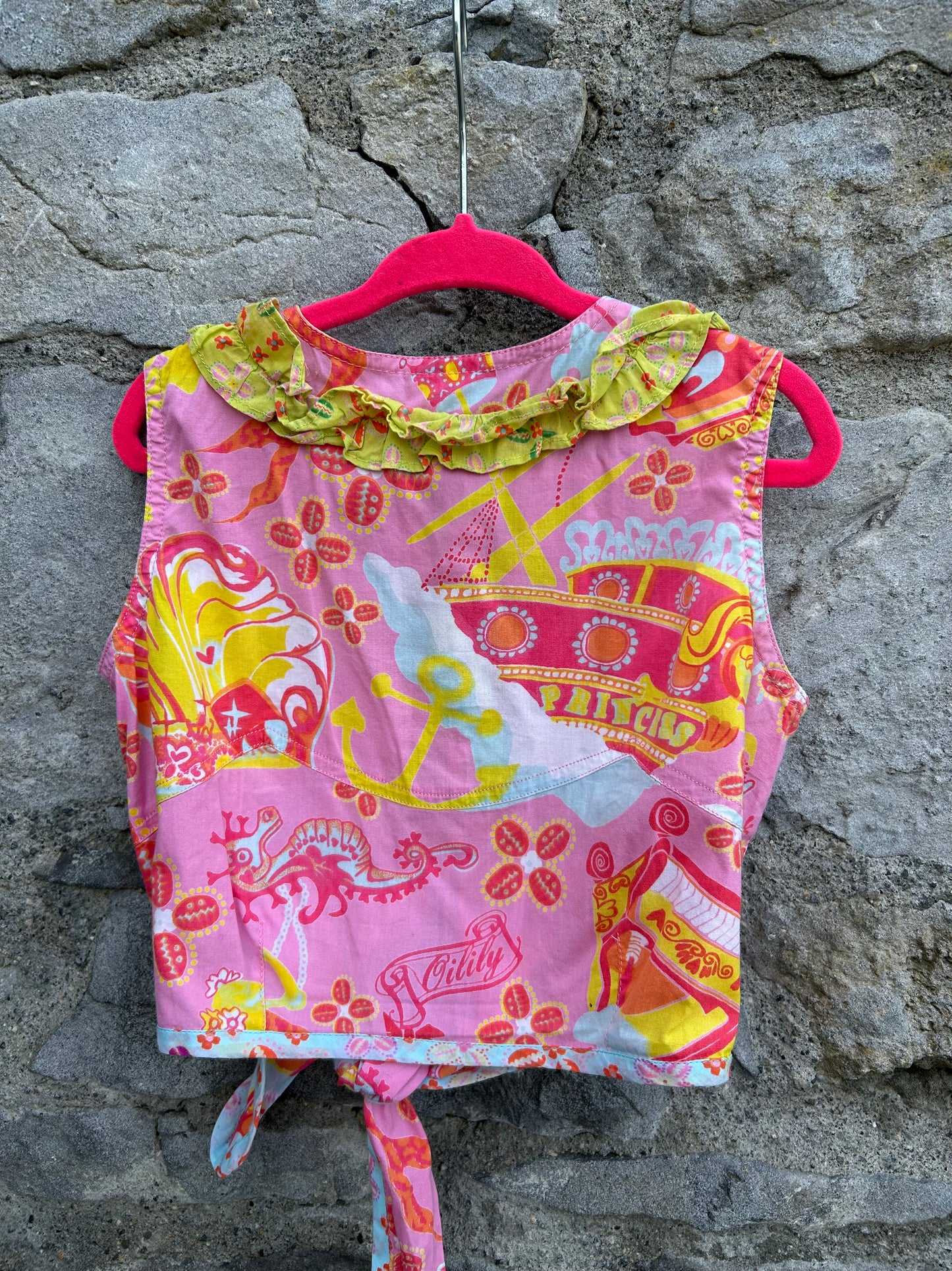 Pink sea life cropped shirt 5-6y (110-116cm)
