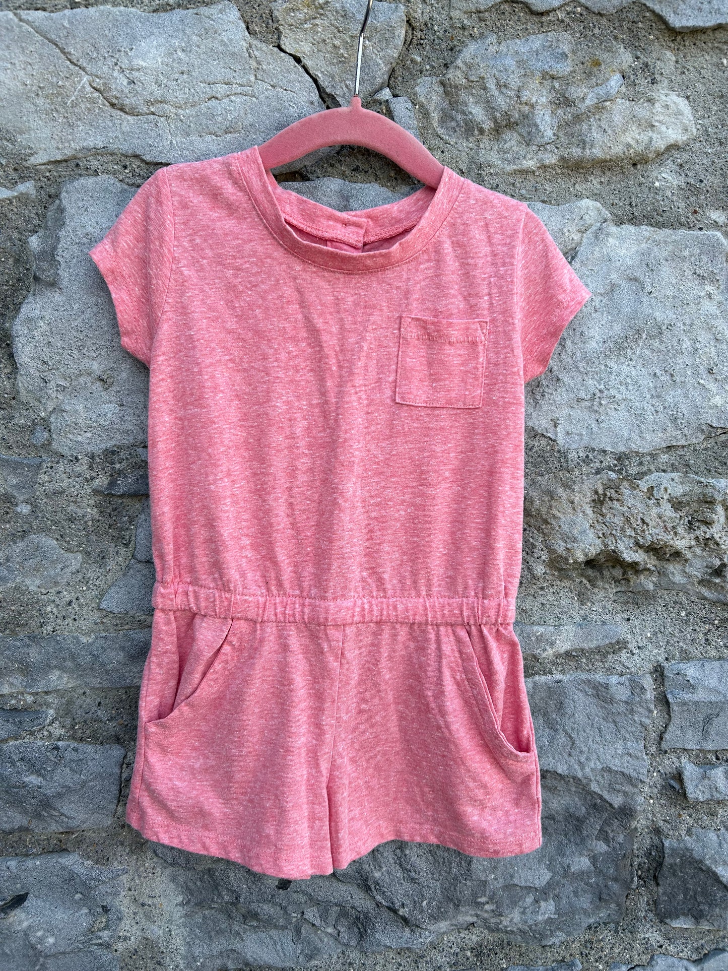 Pink melange jumpsuit 3y (98cm)