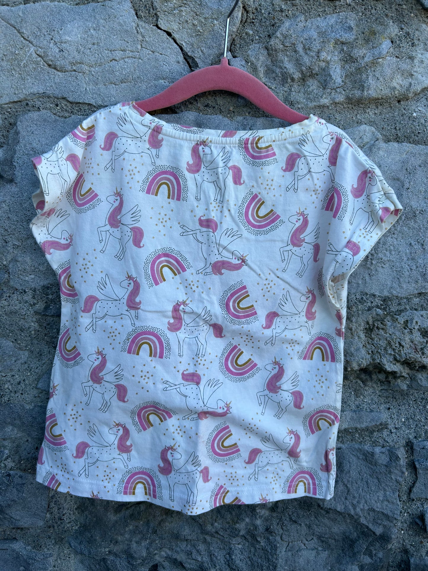 Unicorns&rainbows white T-shirt 7y (122cm)