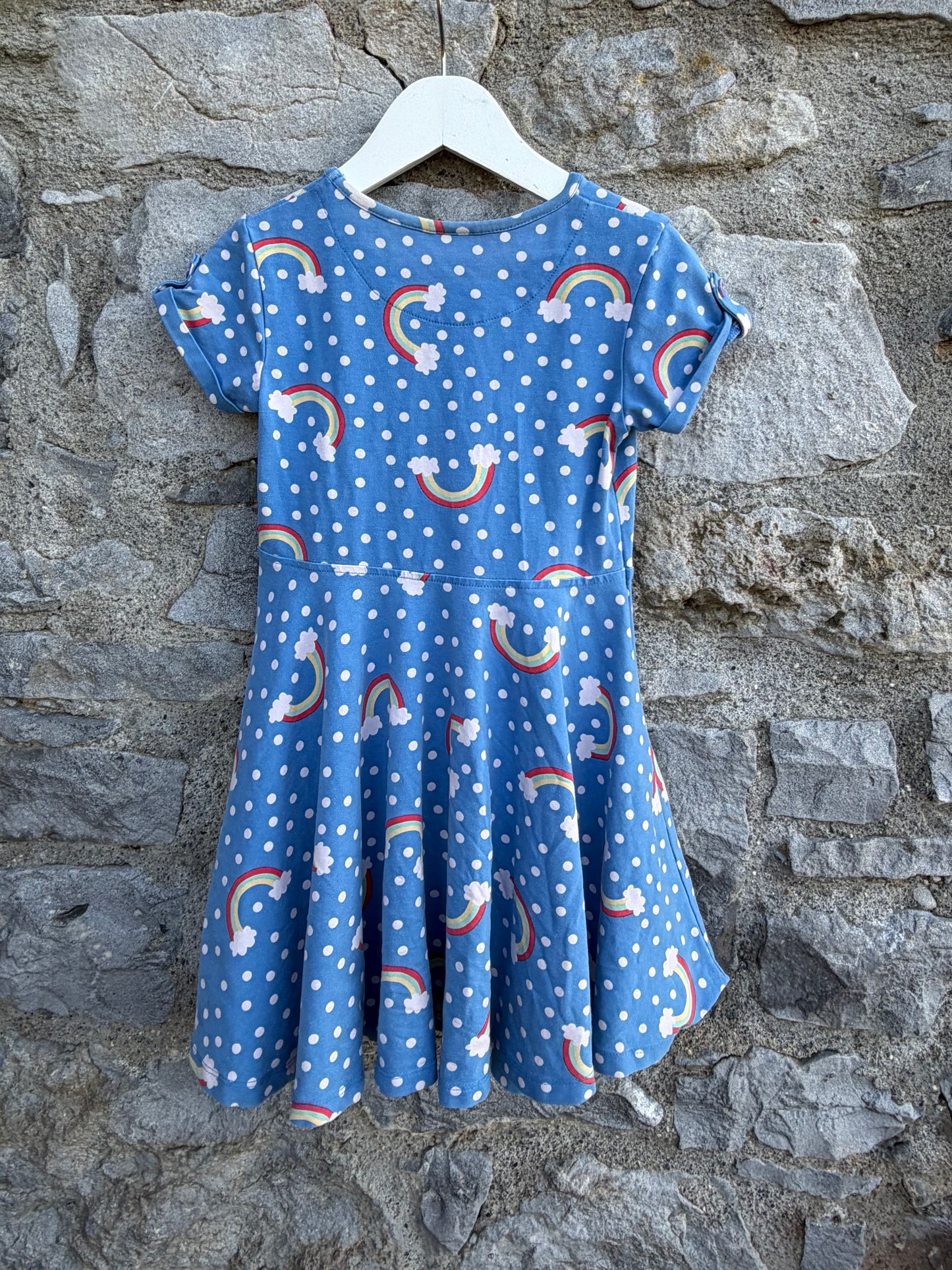 Blue rainbow skater dress 4-5y (104-110cm)