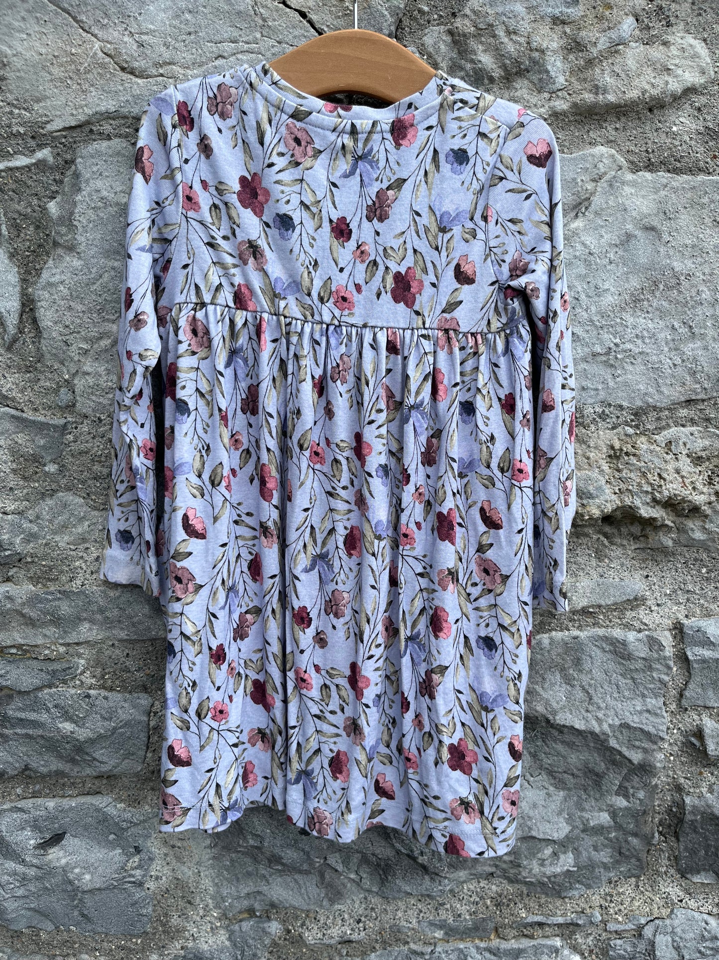 Floral blue dress 2-3y (92-98cm)