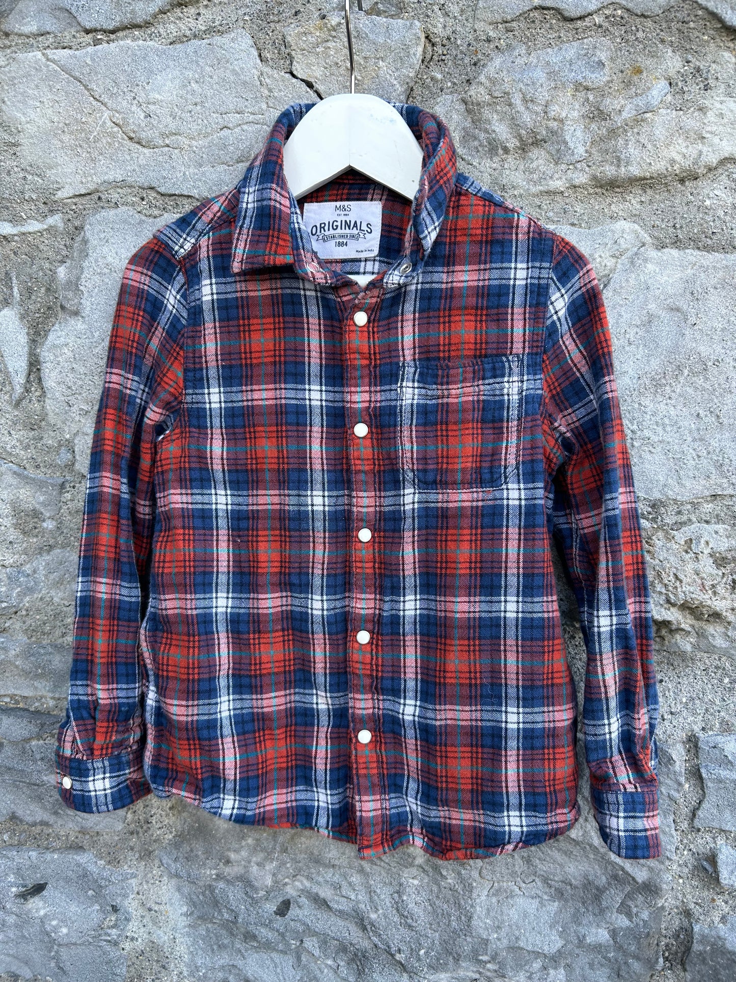 Red&navy check shirt 4-5y (104-110cm)