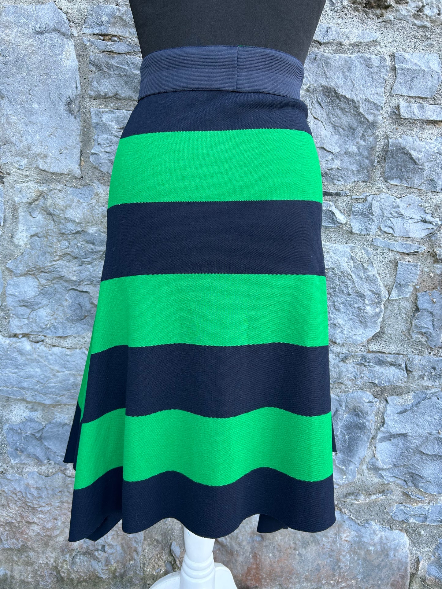 Green&navy knitted skirt uk 6-8