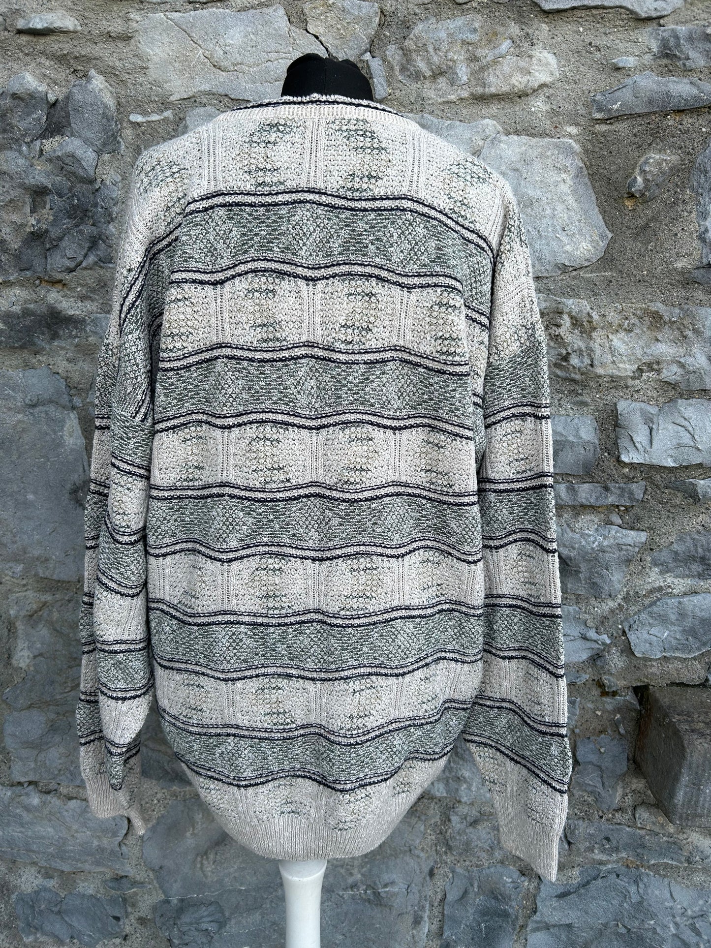 80s grey panel jumper L/XL