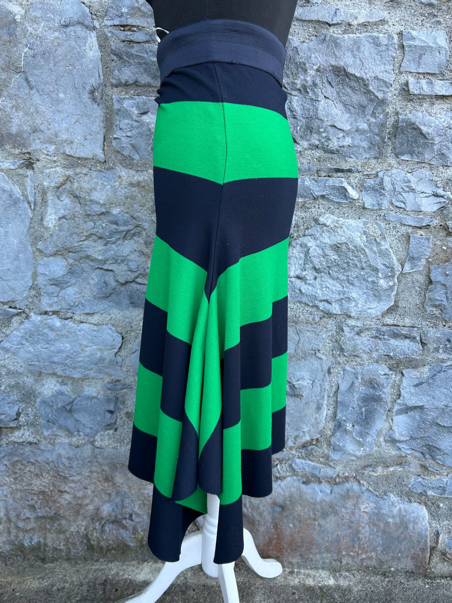 Green&navy knitted skirt uk 6-8