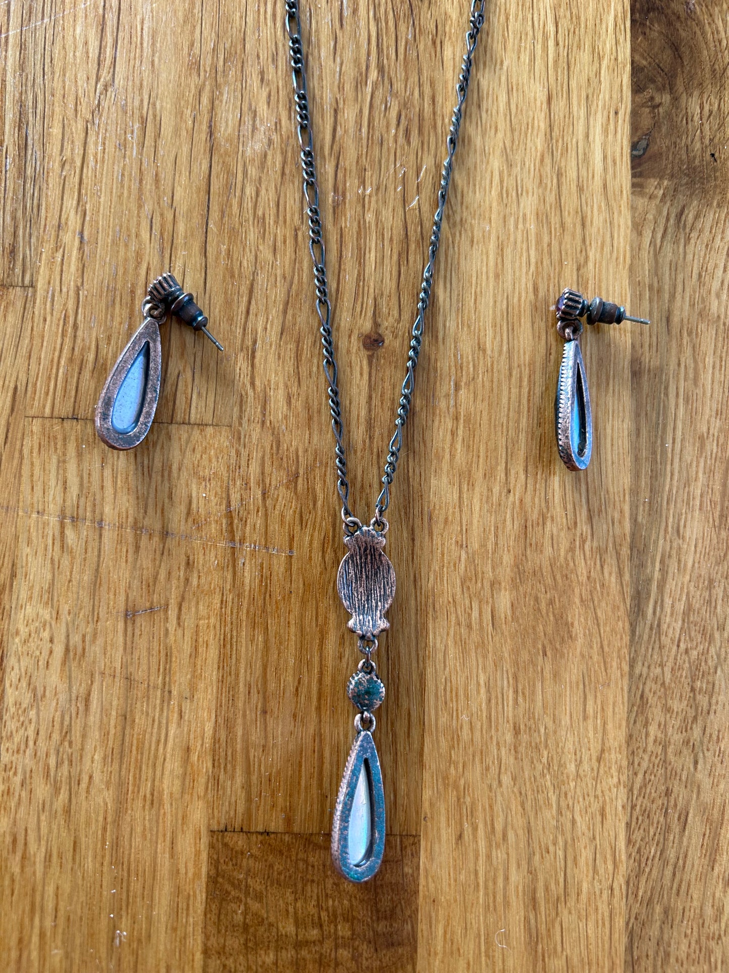 Drop necklace&earrings