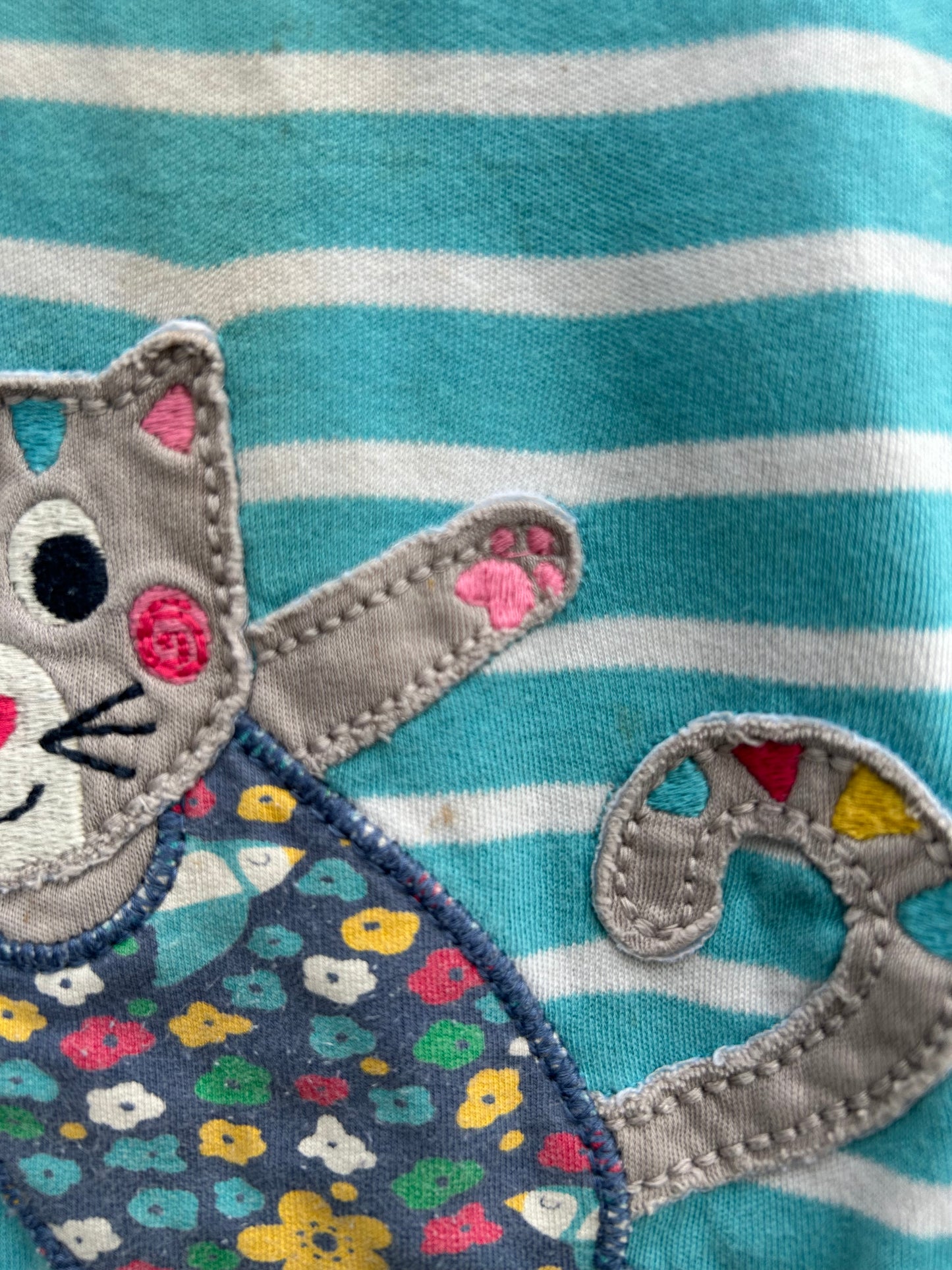 Cat blue stripy top 18-24m (86-92cm)
