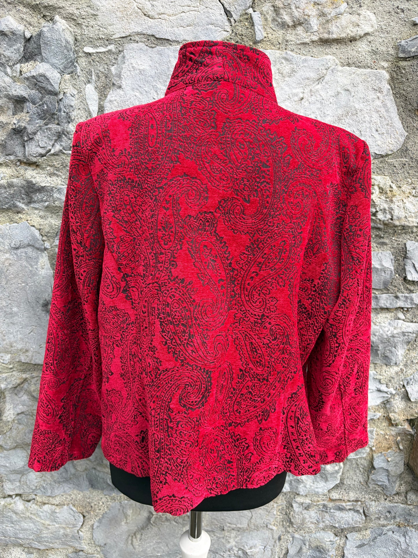 Y2K red paisley jacket uk 12