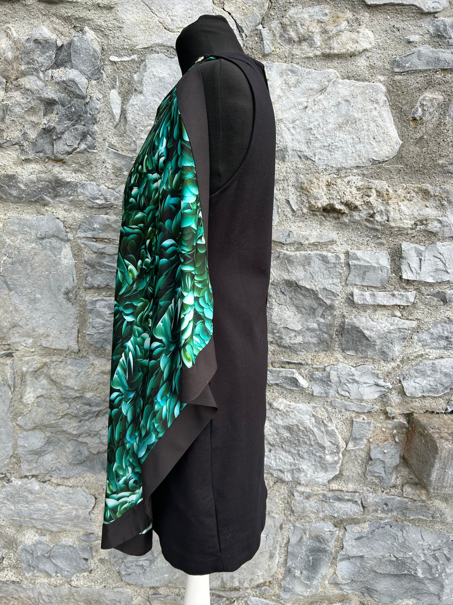 Patra Green / Black Rozette print tunic dress uk 8-10