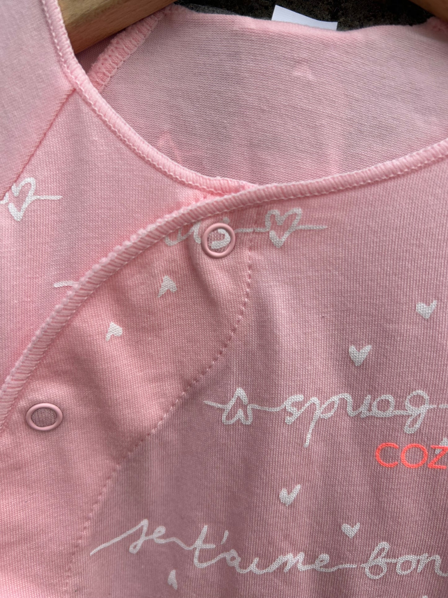 Pink cozy suit 0-1m (50-56cm)