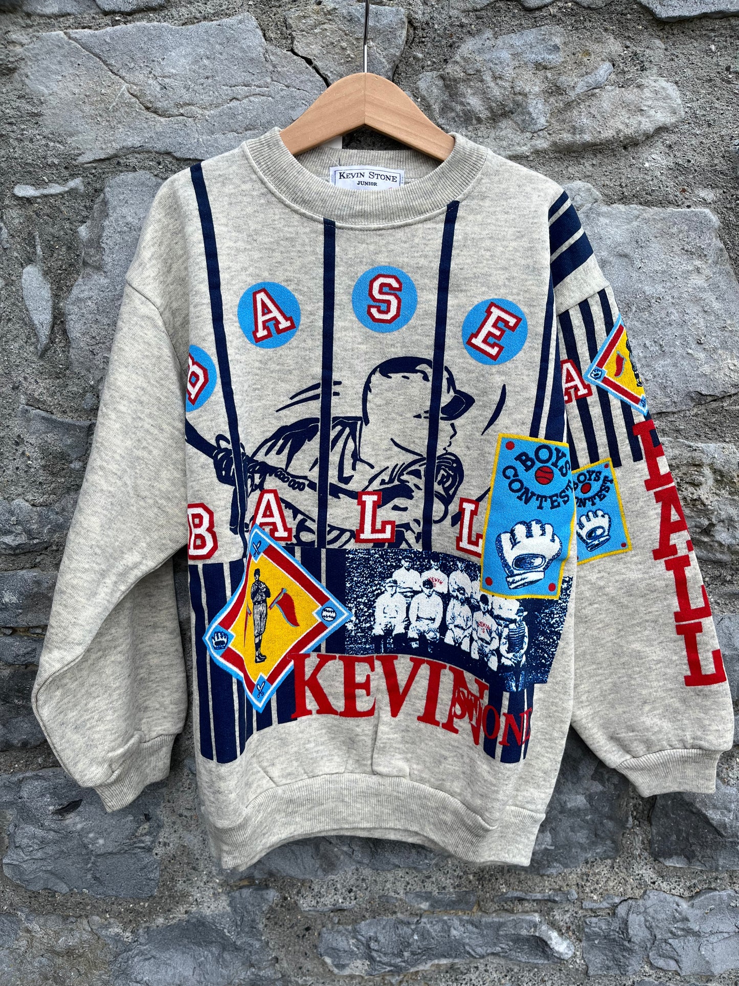 80s Baseball grey sweatshirt 9-10y (134-140cm)