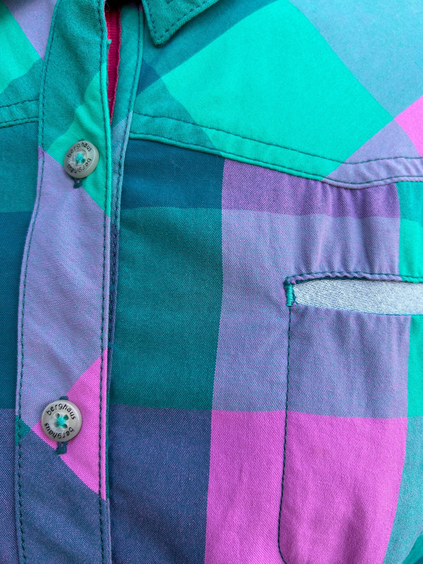 Pink&teal check shirt uk 12