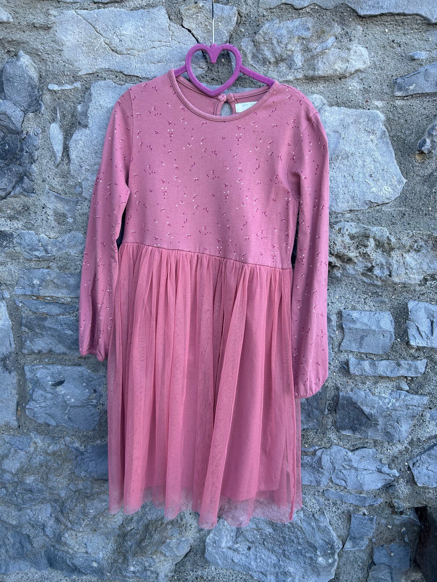 Pink floral dress with tutu skirt 7-8y (122-128cm)