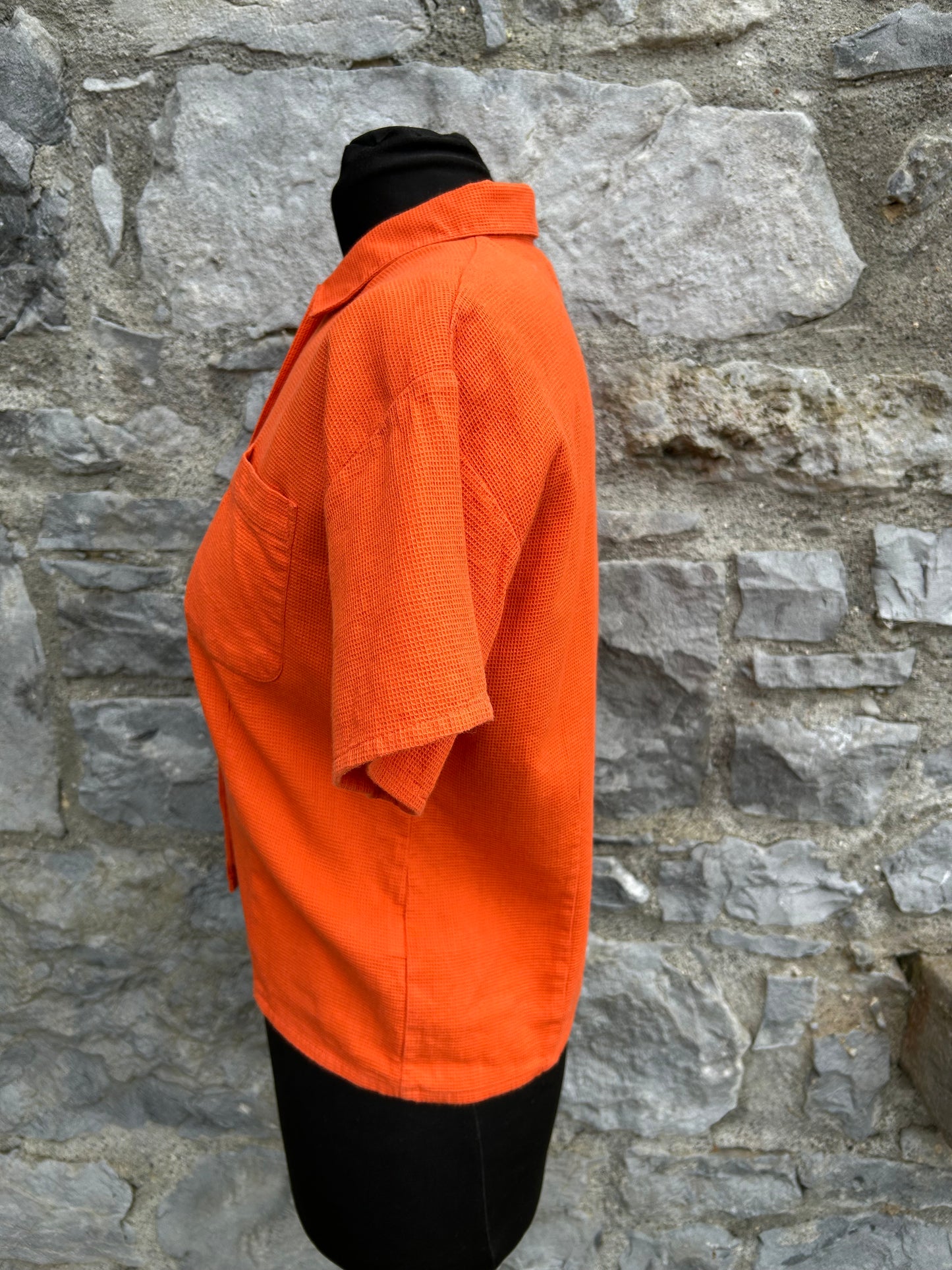 90s orange cropped shirt uk 8