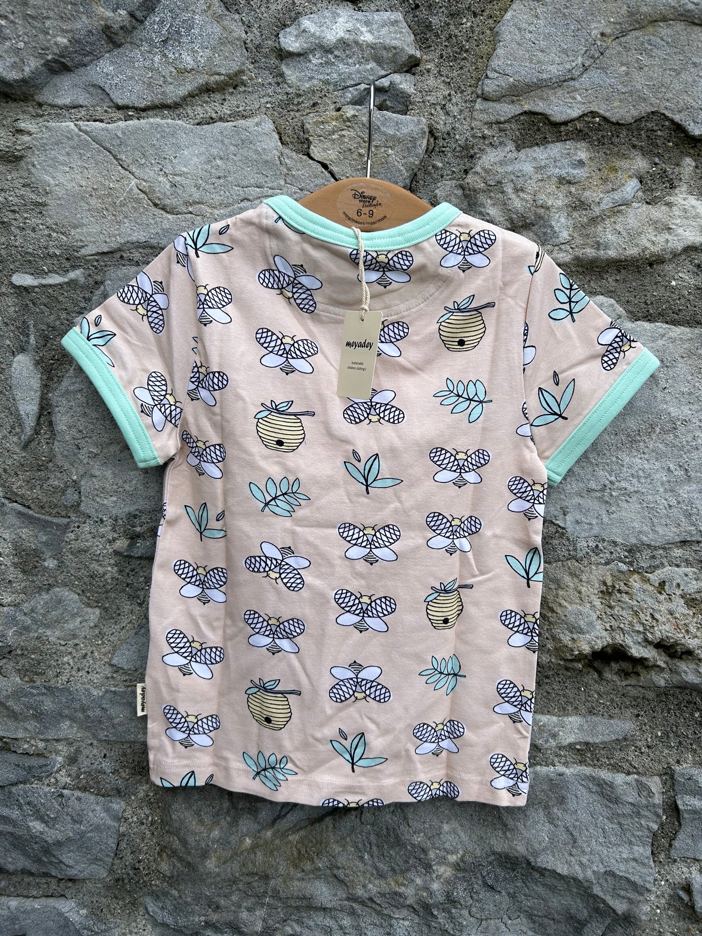 Bees peach T-shirt 3-4y (98-104cm)