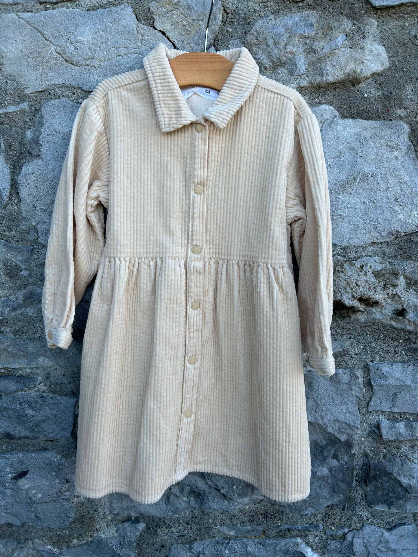 Beige ribbed dress 2-3y (92-98cm)