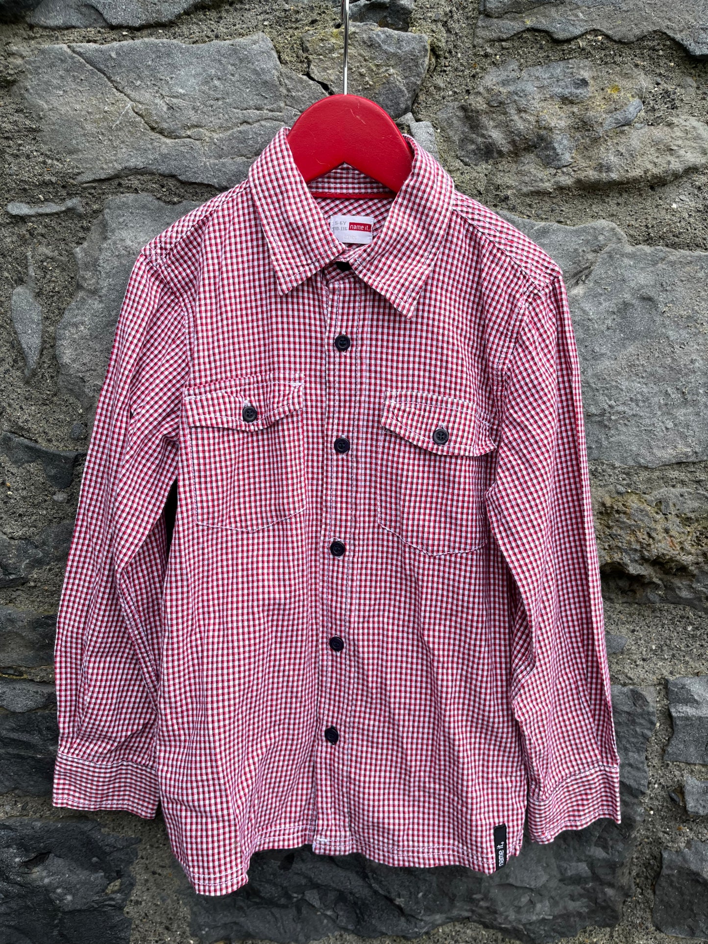 Red gingham shirt 5-6y (110-116cm)