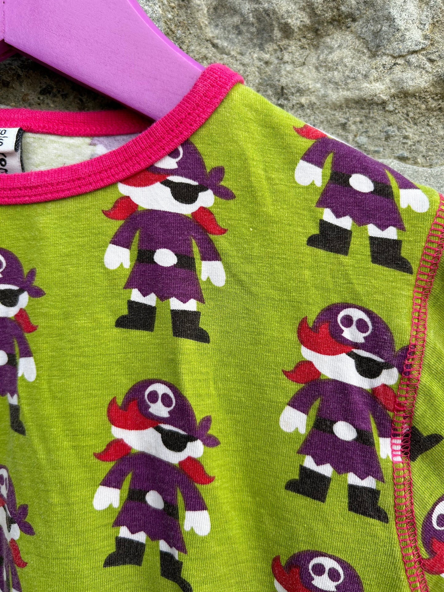 Pirates green balloon dress 5y (110cm)
