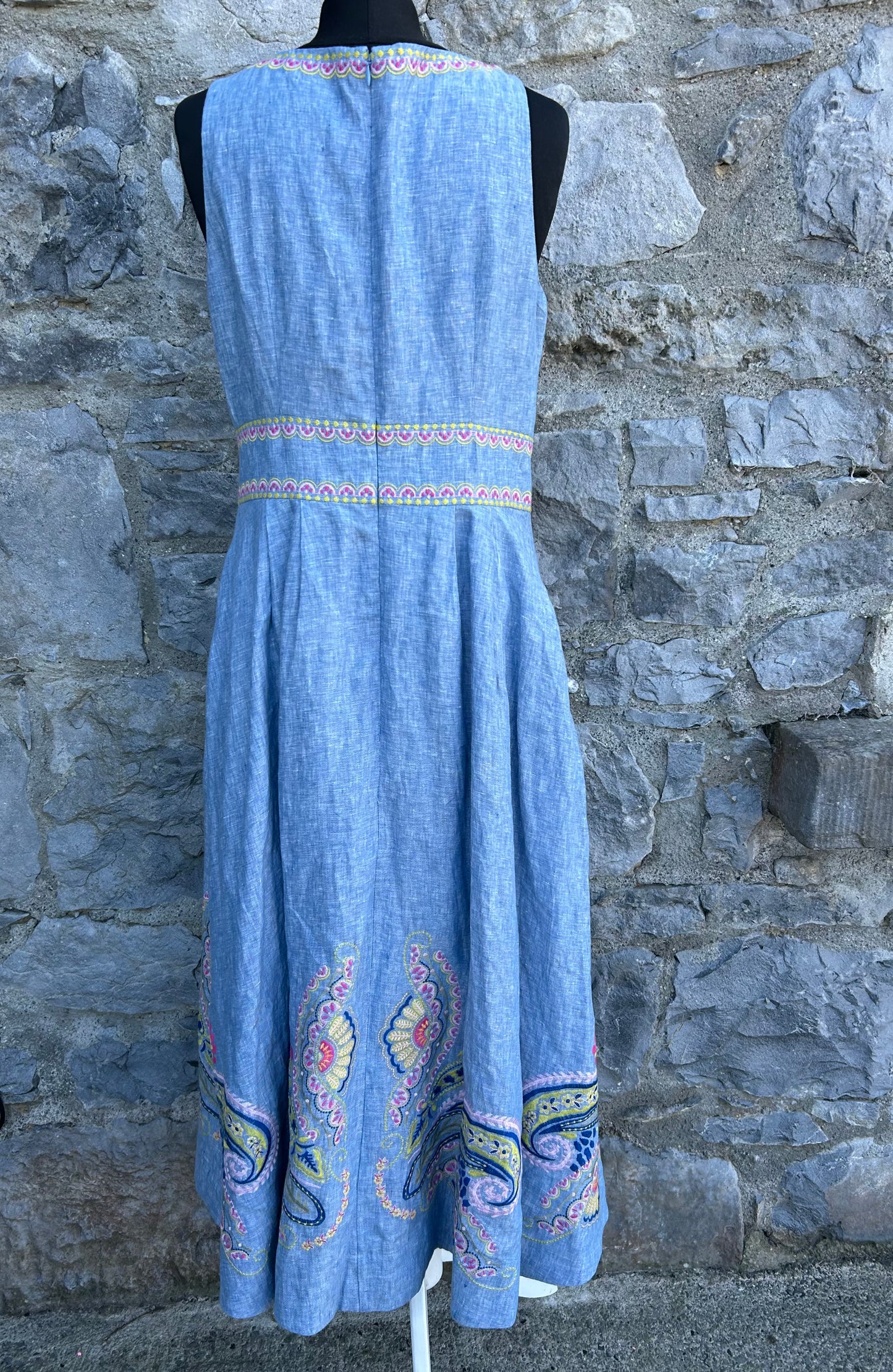 Blue embroidered dress uk 12-14