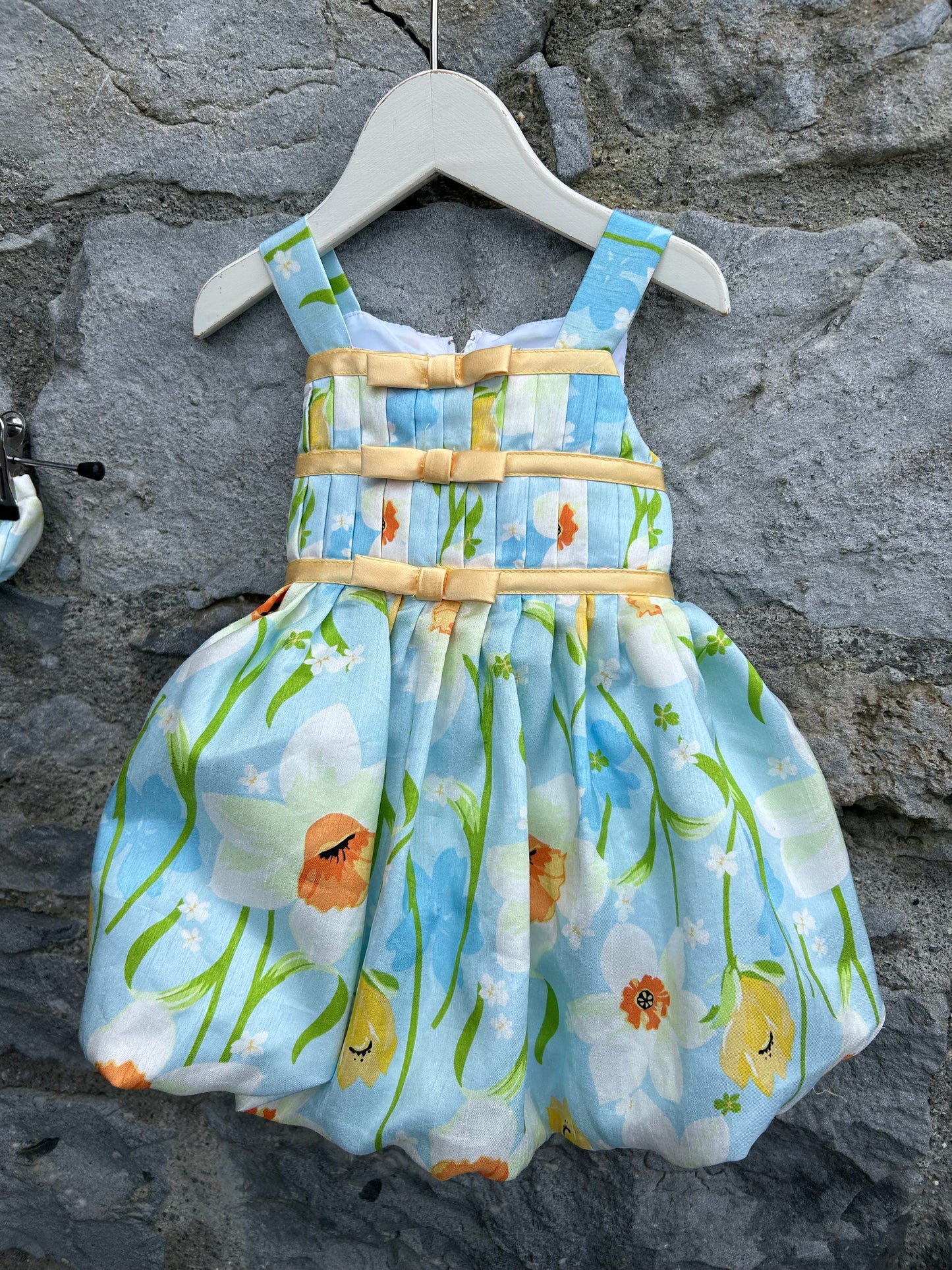 Daffodils blue dress 3-6m (62-68cm)
