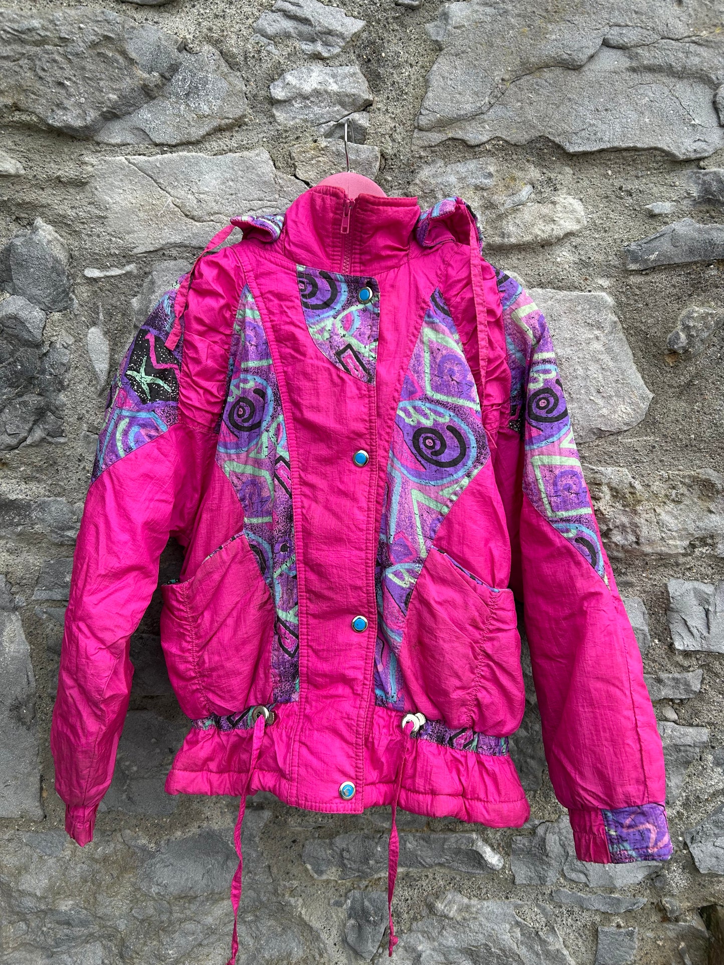 80s abstract pink jacket 10-11y (140-146cm)