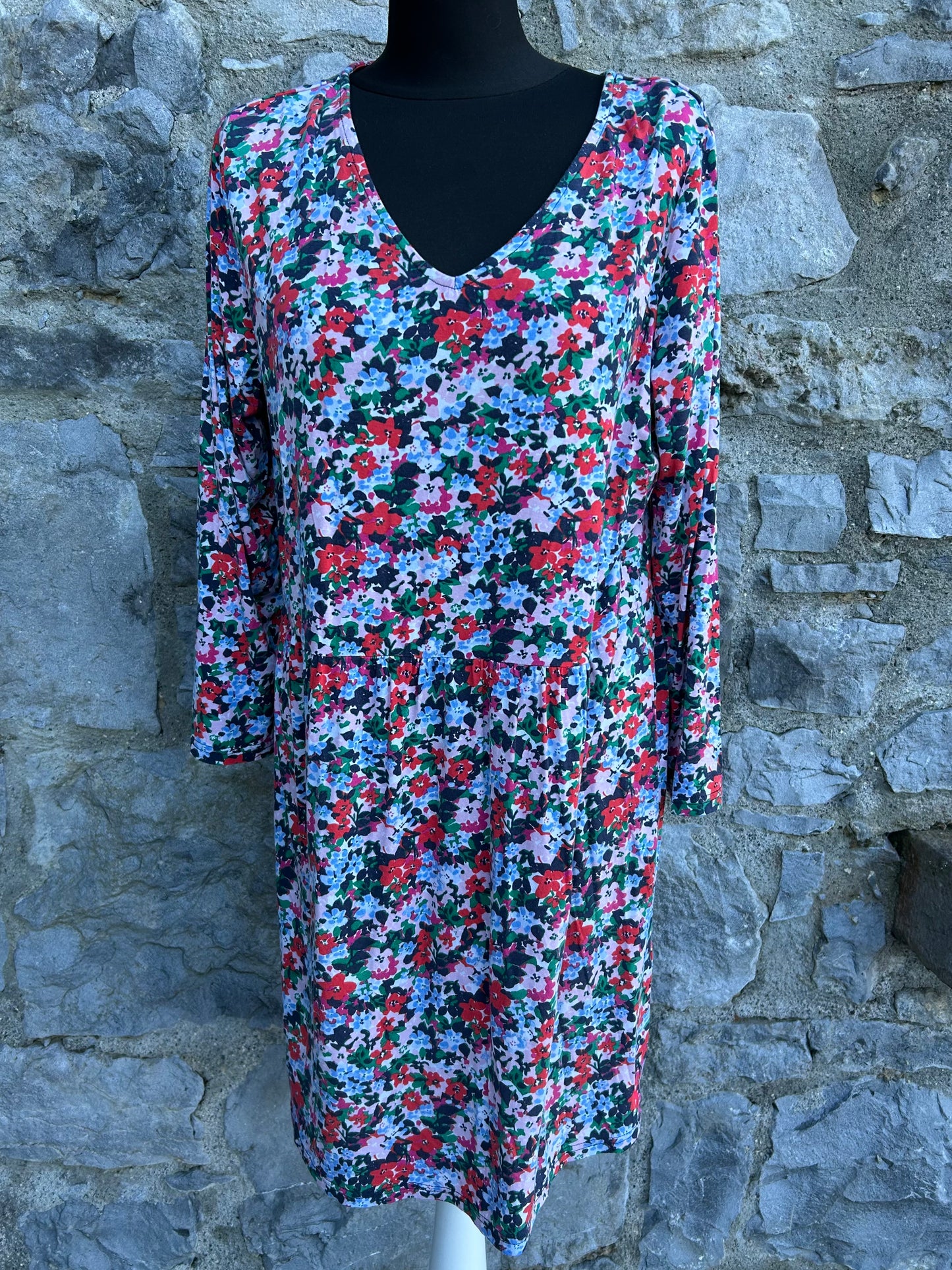 Red&blue flowers dress uk 16