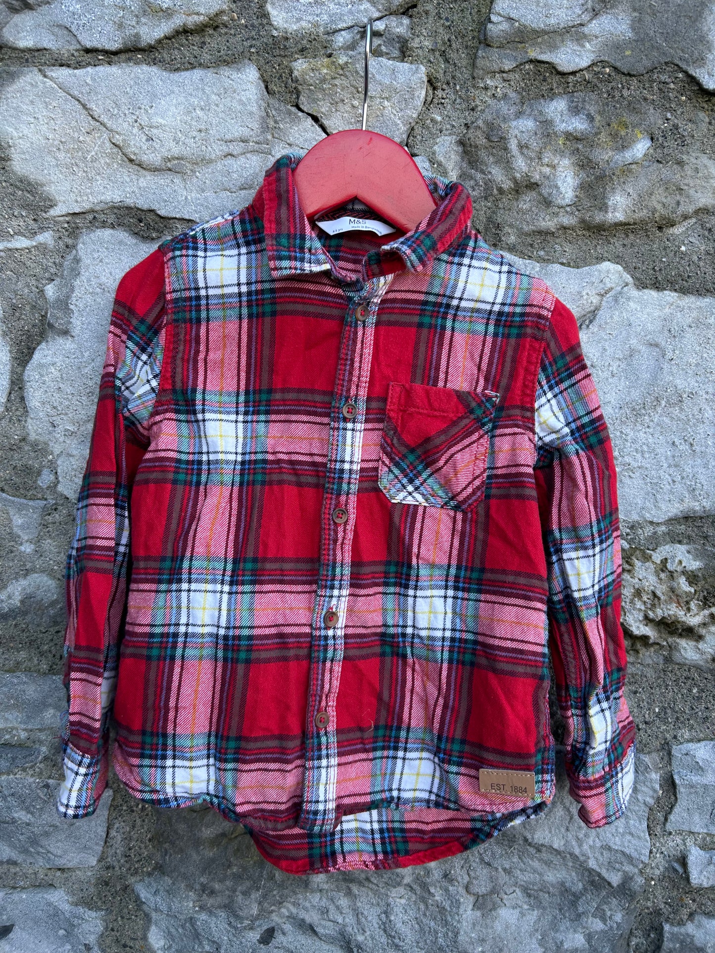 Red check shirt 4y (104cm)