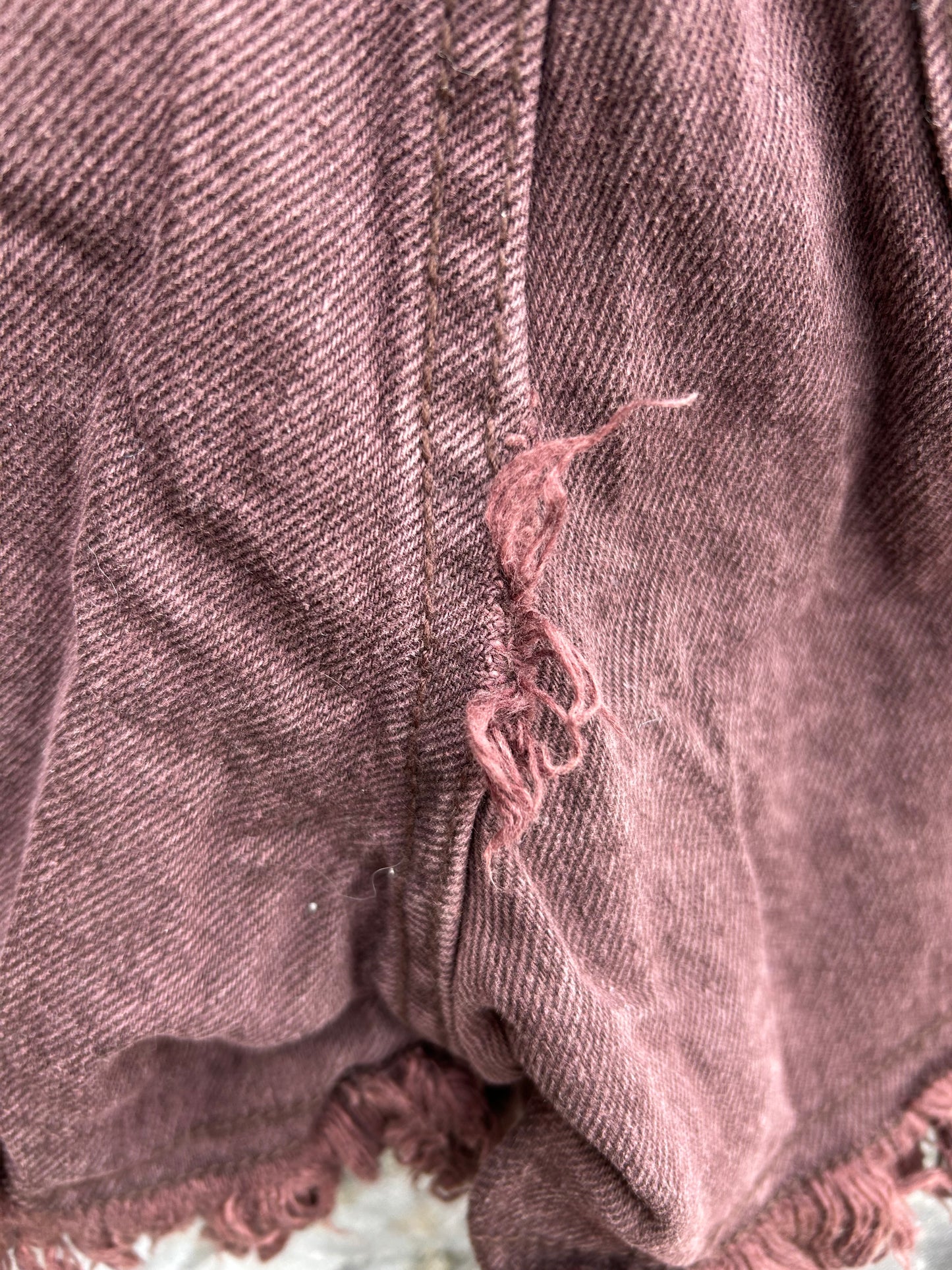 90s maroon denim shorts uk 6
