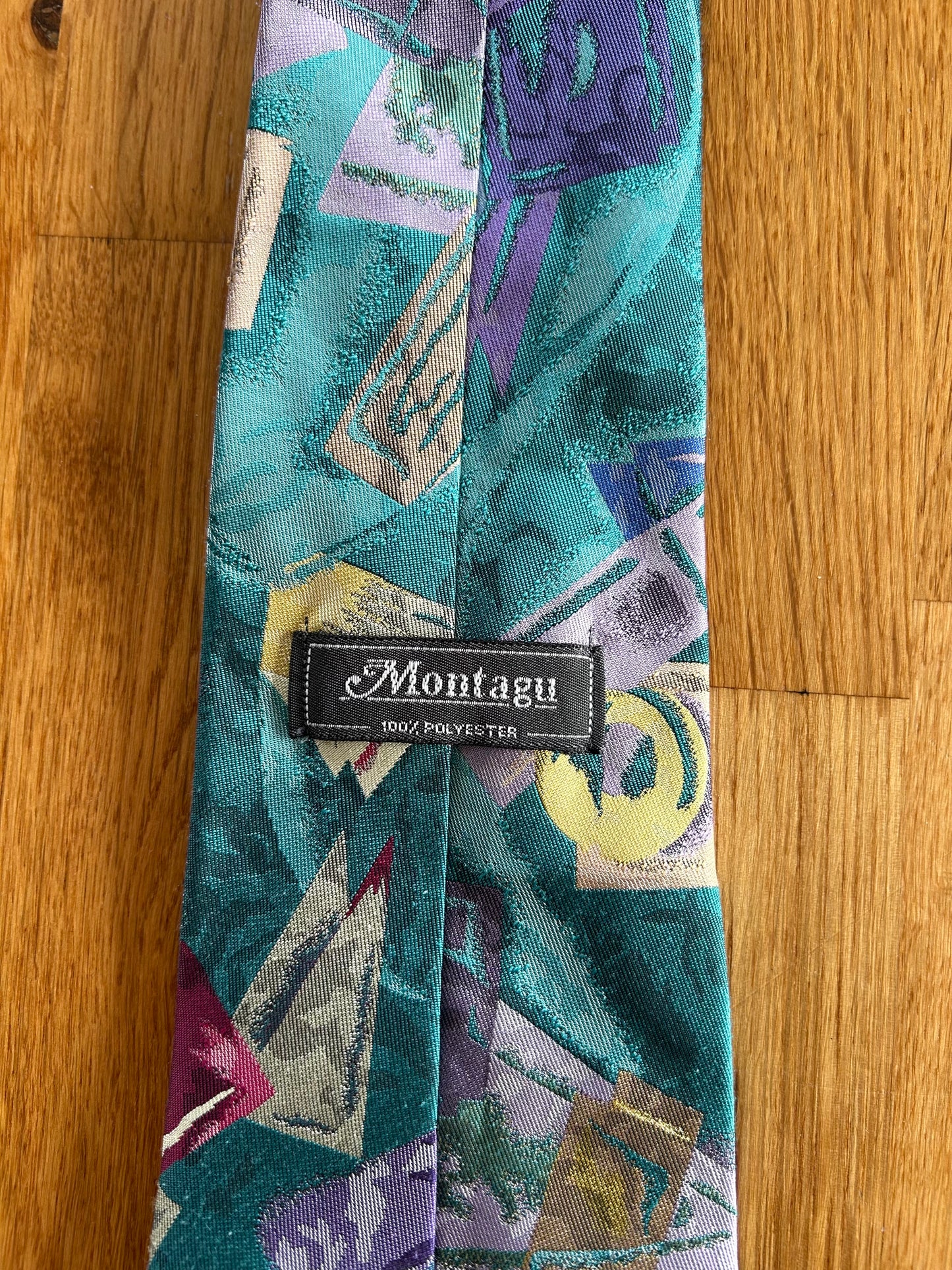 Teal&purple abstract tie