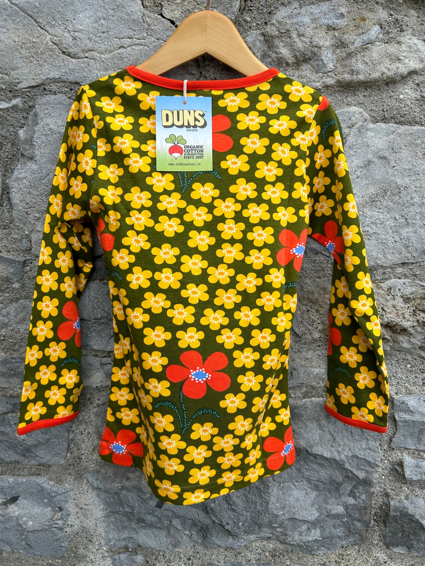 Floral olive top 5y (110cm)
