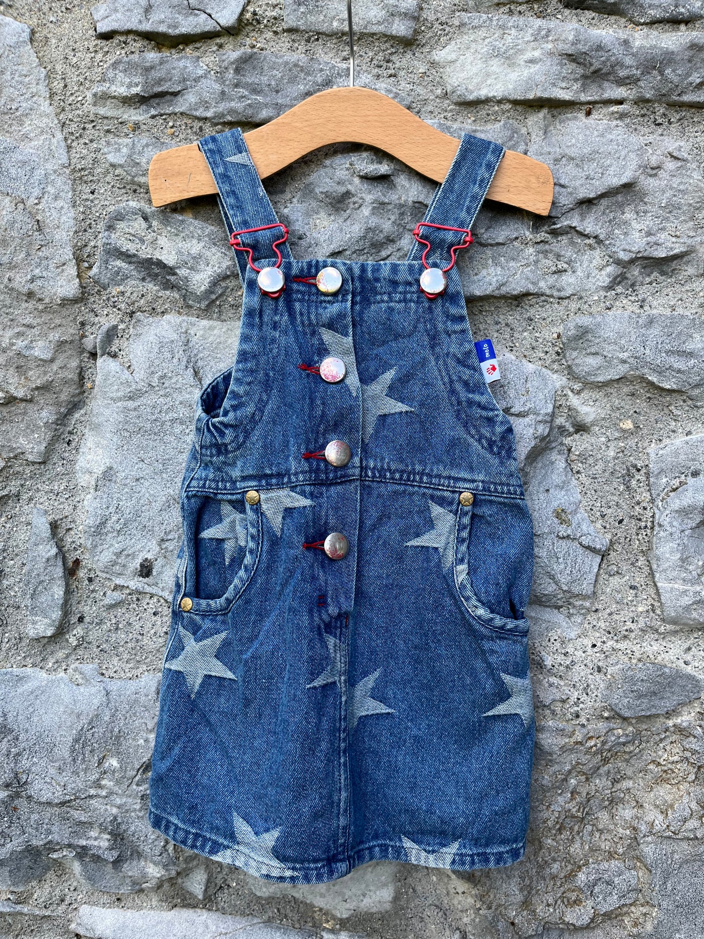 Star denim pinafore 12m (80cm)