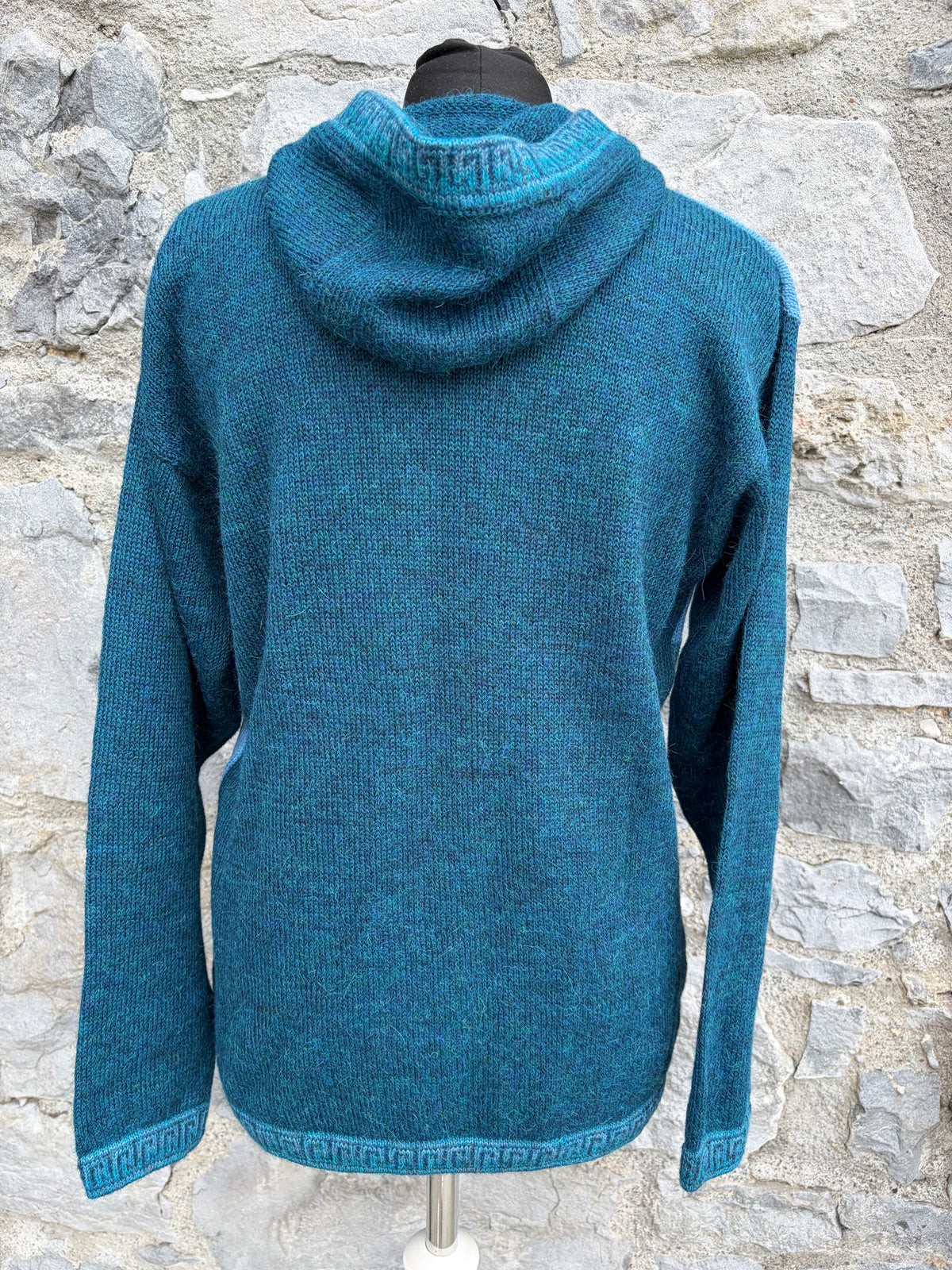 90s petrol alpaca knitted hoodie uk 12