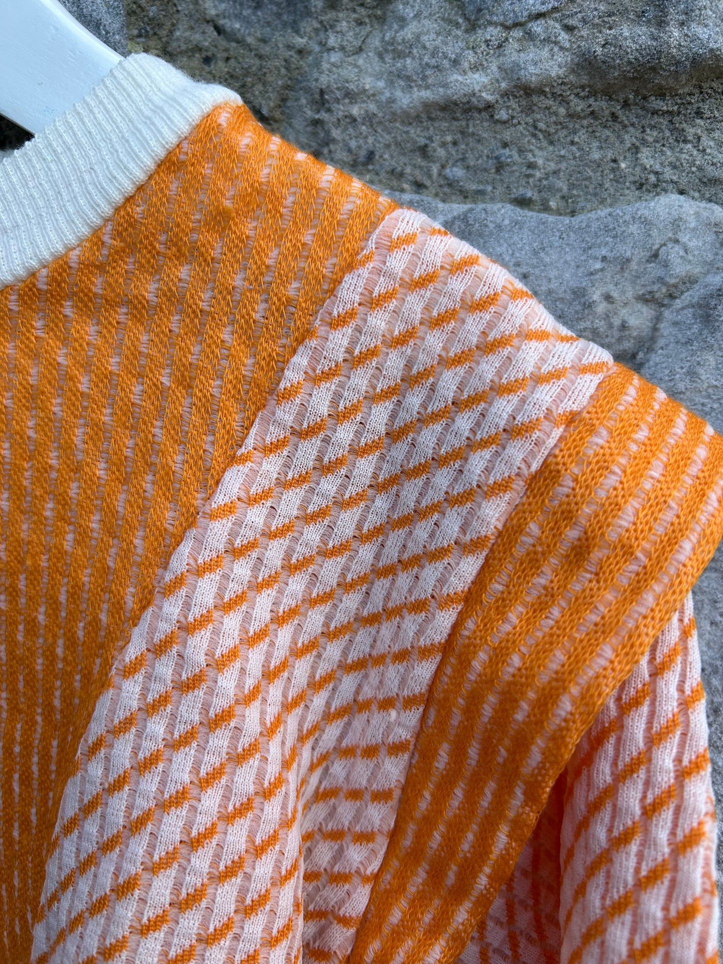 70s orange&white jumper 4y (104cm)