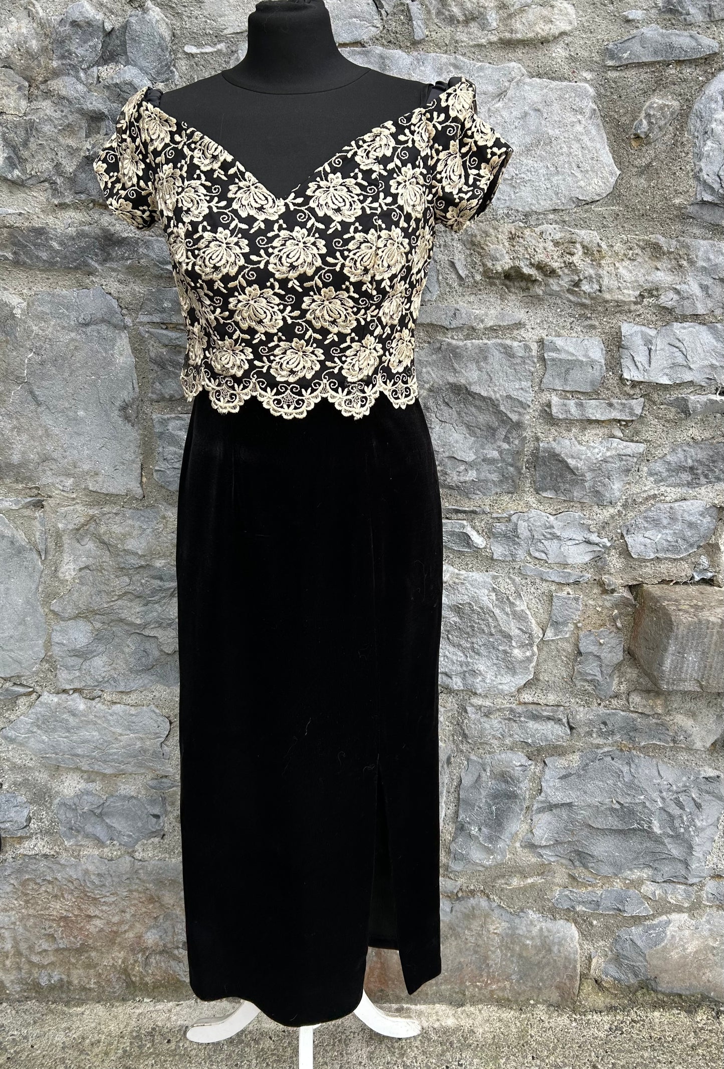 90s lace&velvet dress uk 8