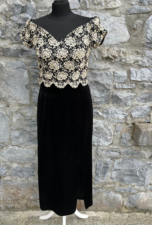 90s lace&velvet dress uk 8