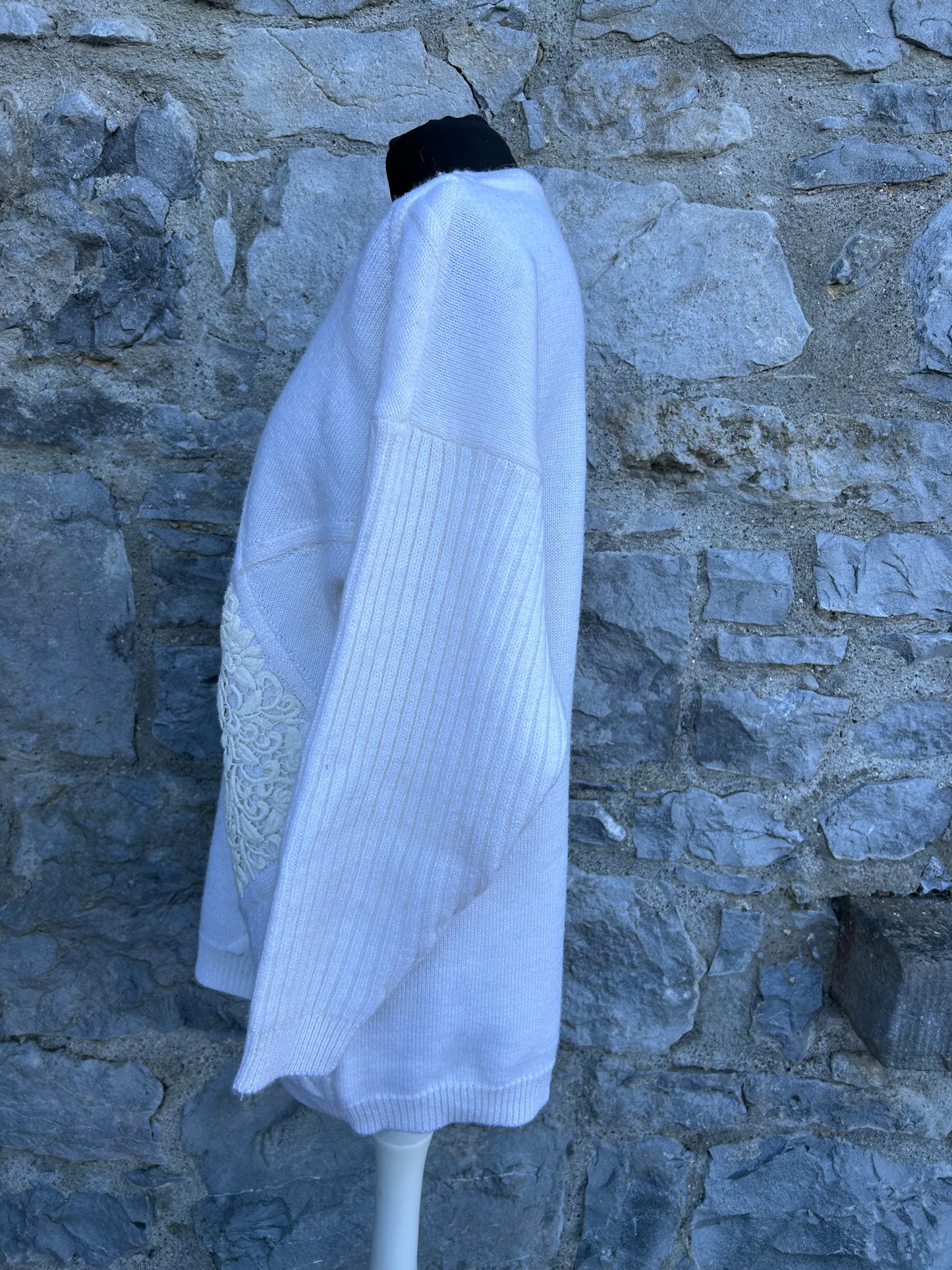 80s white long jumper uk 12-14