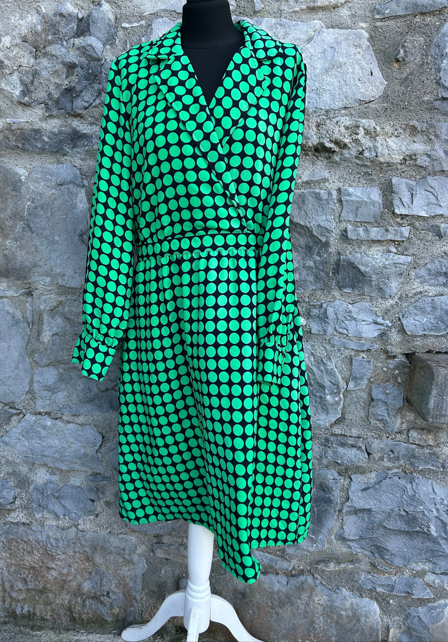 Spotty green dress uk 14