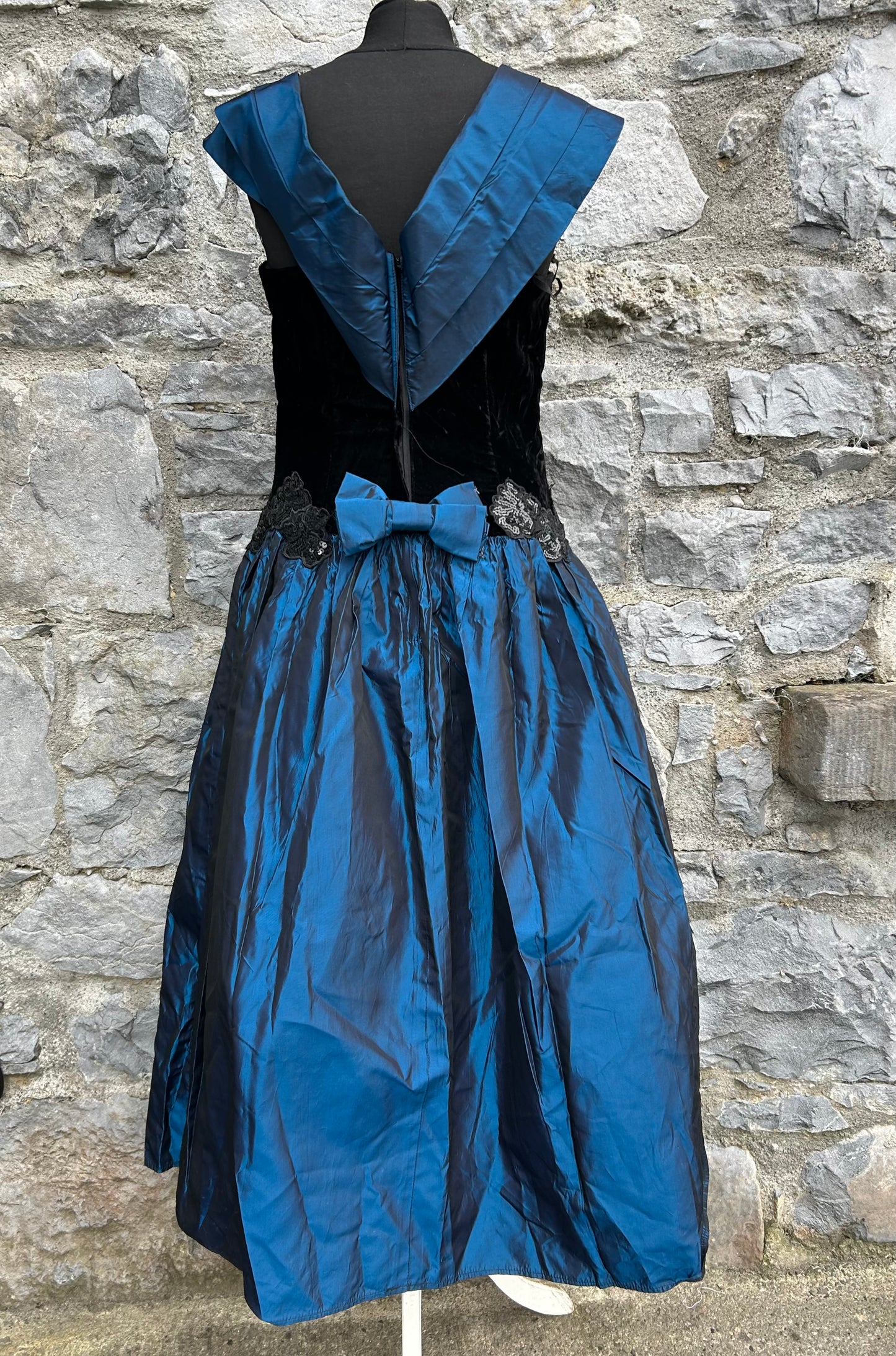 80’s prom black&blue Dress uk 10-12