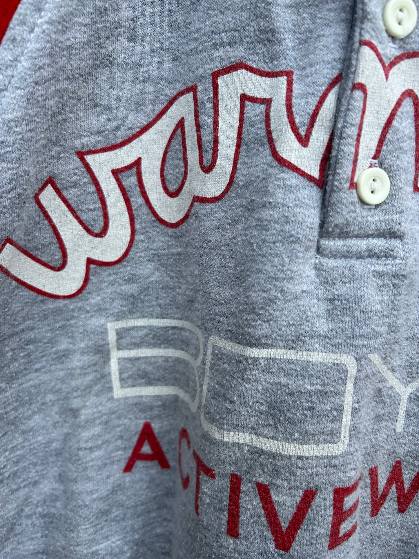 80s warm-ups grey raglan sweatshirt 7-8y (122-128cm)