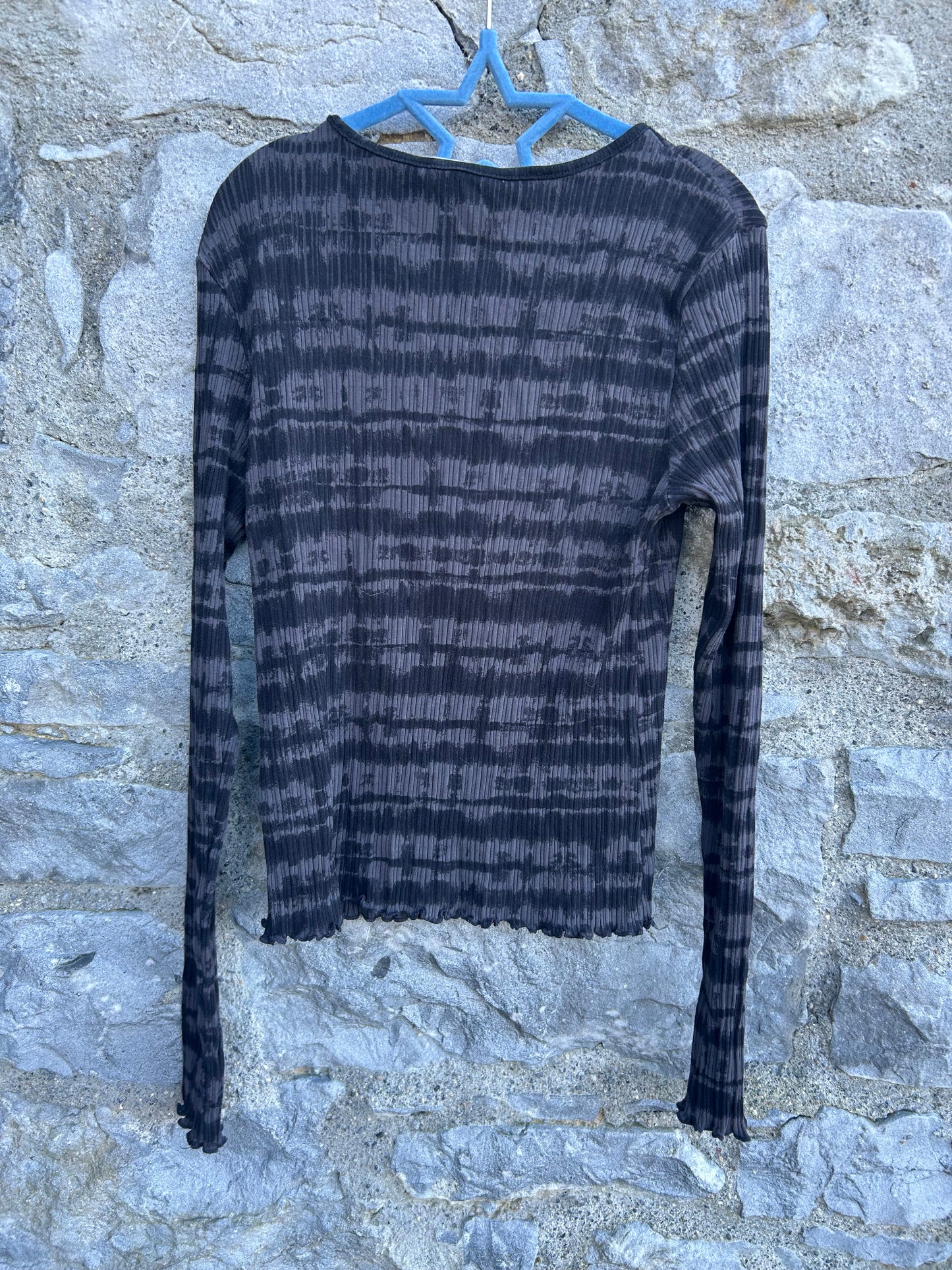 Grey tie dyed ribbed top 13-14y (158-164cm)