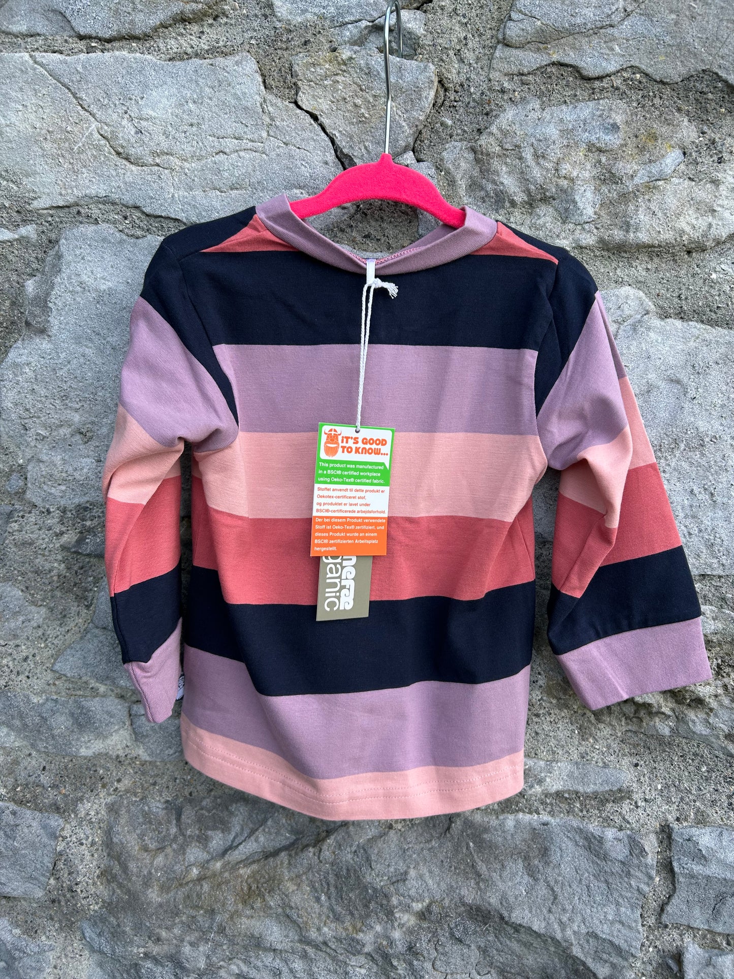Pink stripy top 12-18m (80-86cm)
