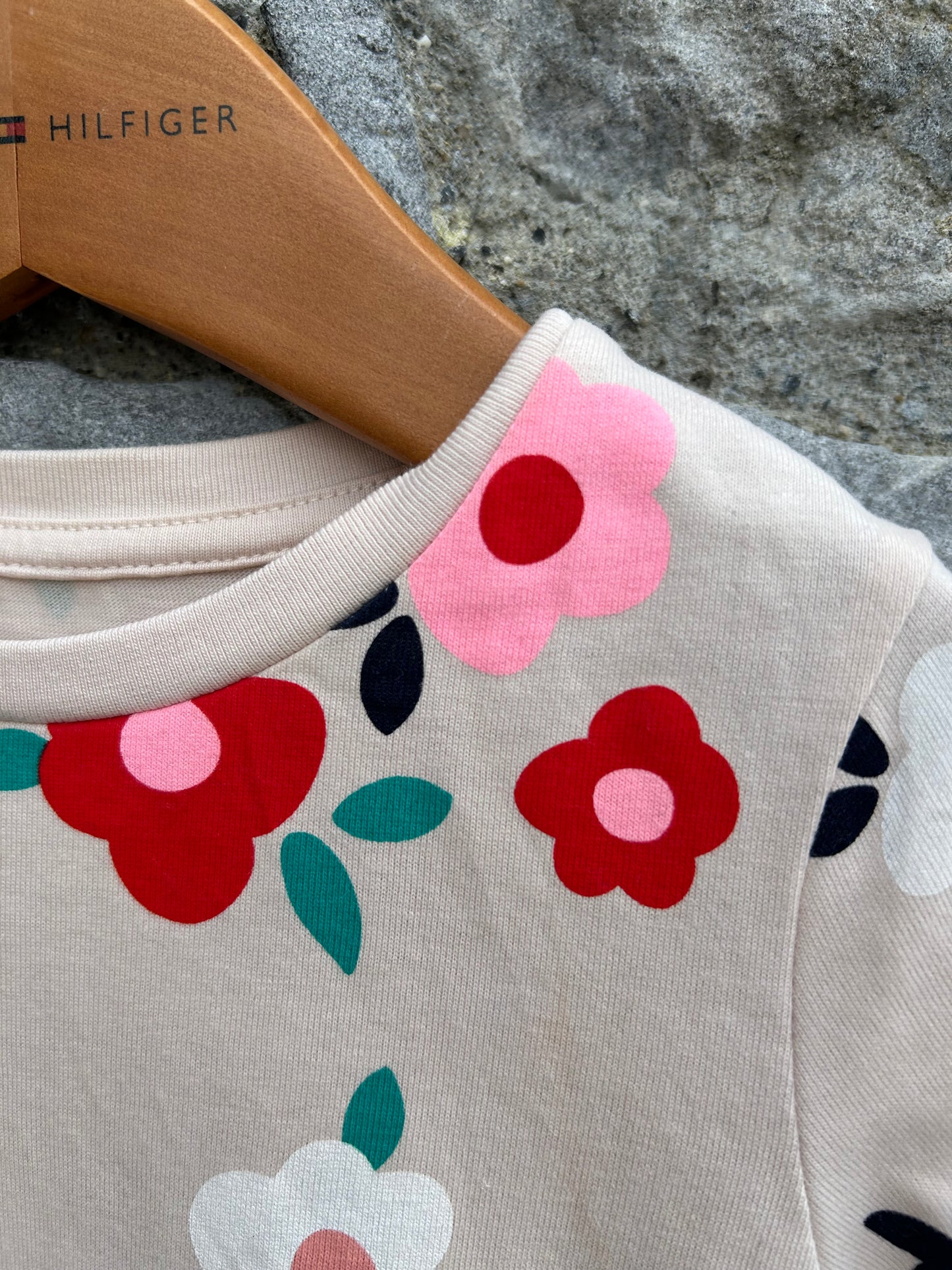Flowers beige dress 2-3y (92-98cm)