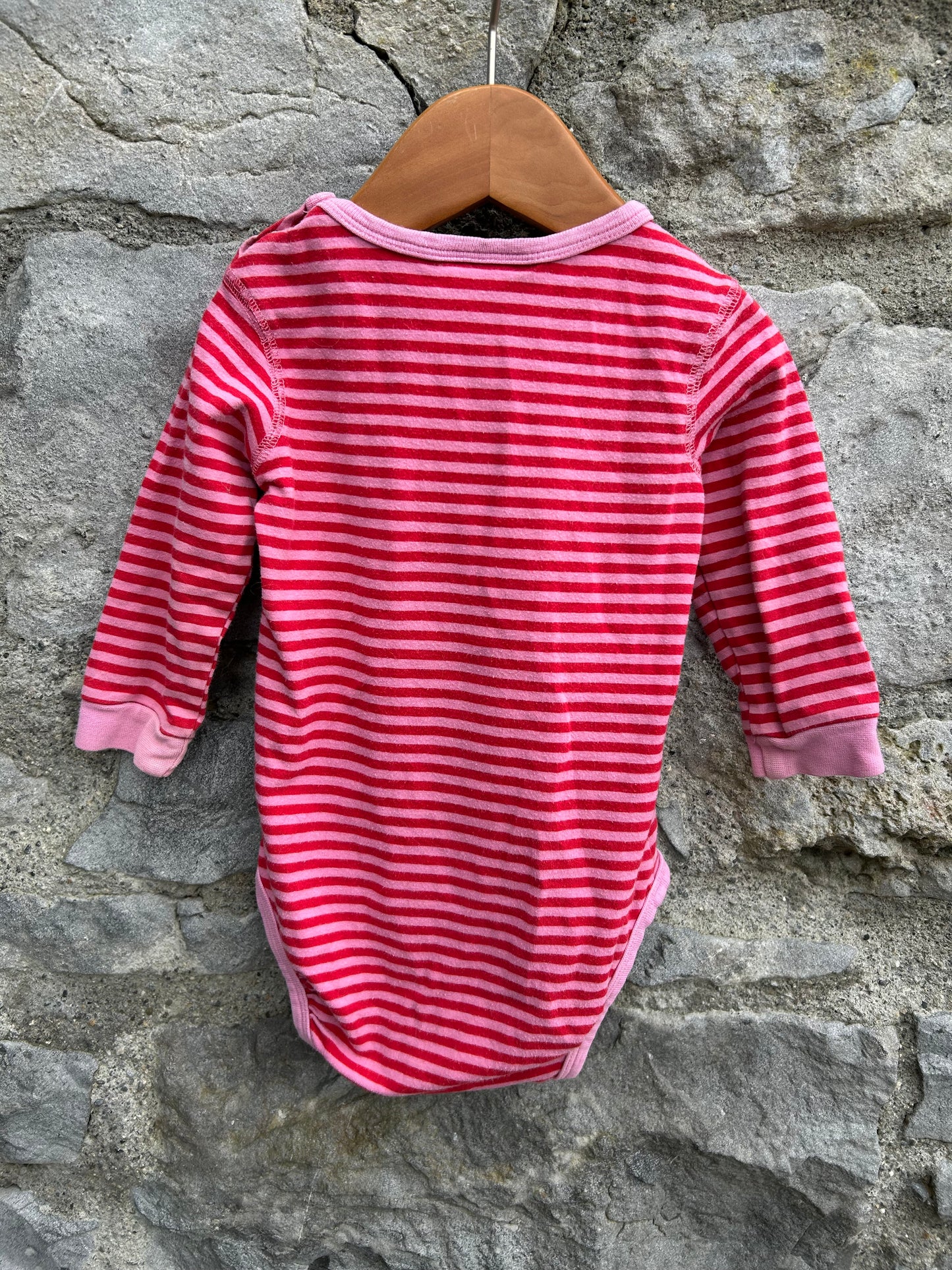 Cerise&pink stripy vest 9-12m (74-80cm)